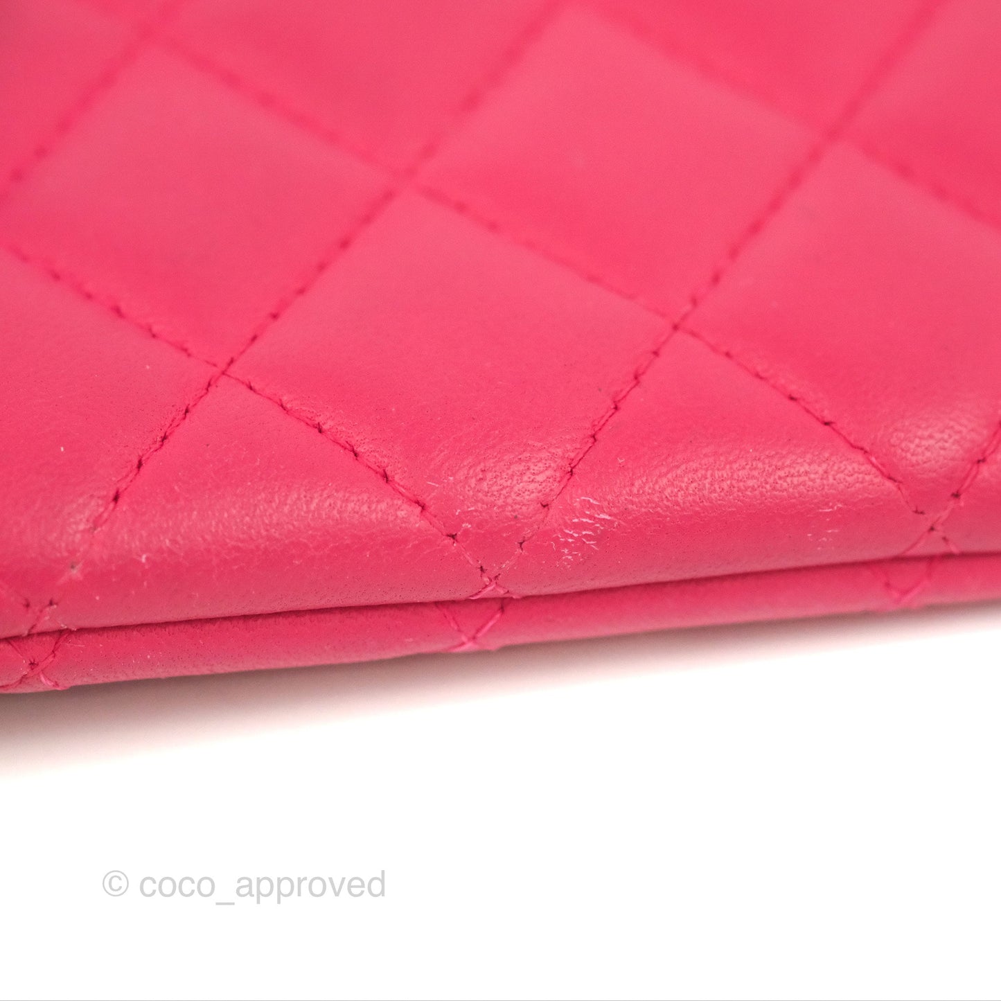 Chanel Quilted Mini O Case Pink Lambskin Silver Hardware