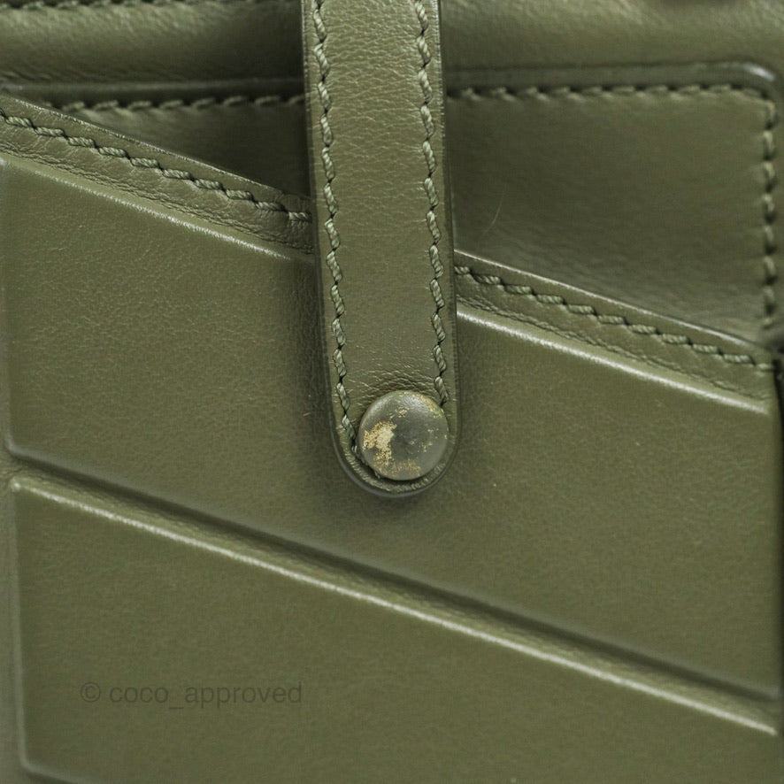 Fendi Mini Peekaboo Pocket Bag Olive Green Gold Hardware