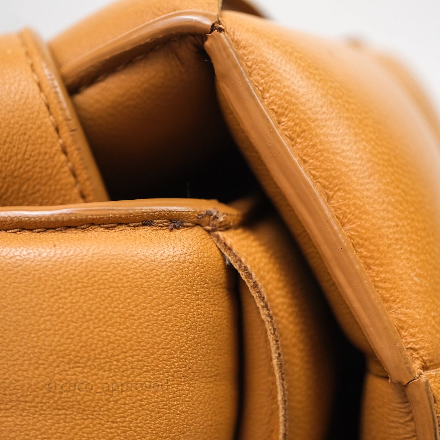 Bottega Veneta Padded Cassette Camel Lambskin