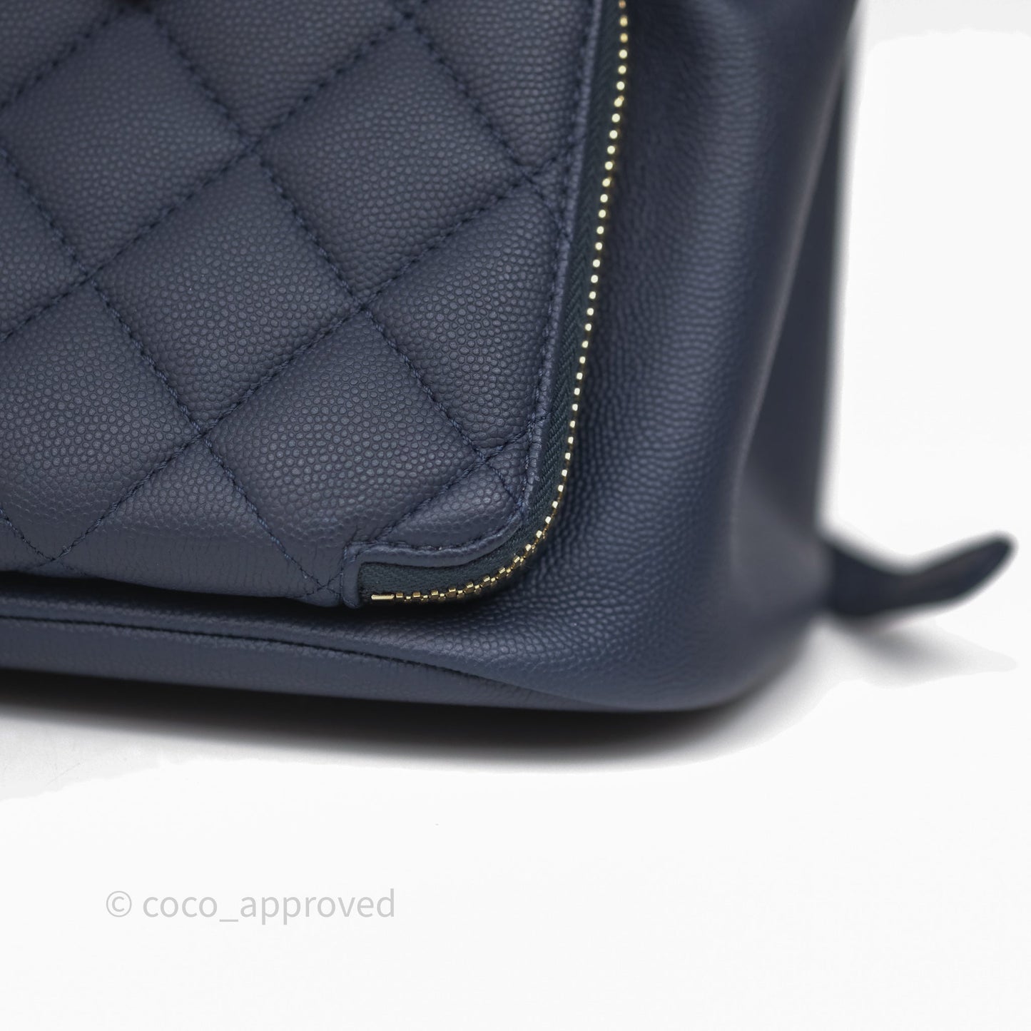Chanel Quilted Business Affinity Backpack Navy Caviar Gold Hardware