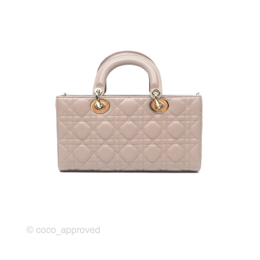 Christian Dior Medium Lady D-Joy Bag Warm Taupe Lambskin Gold Hardware