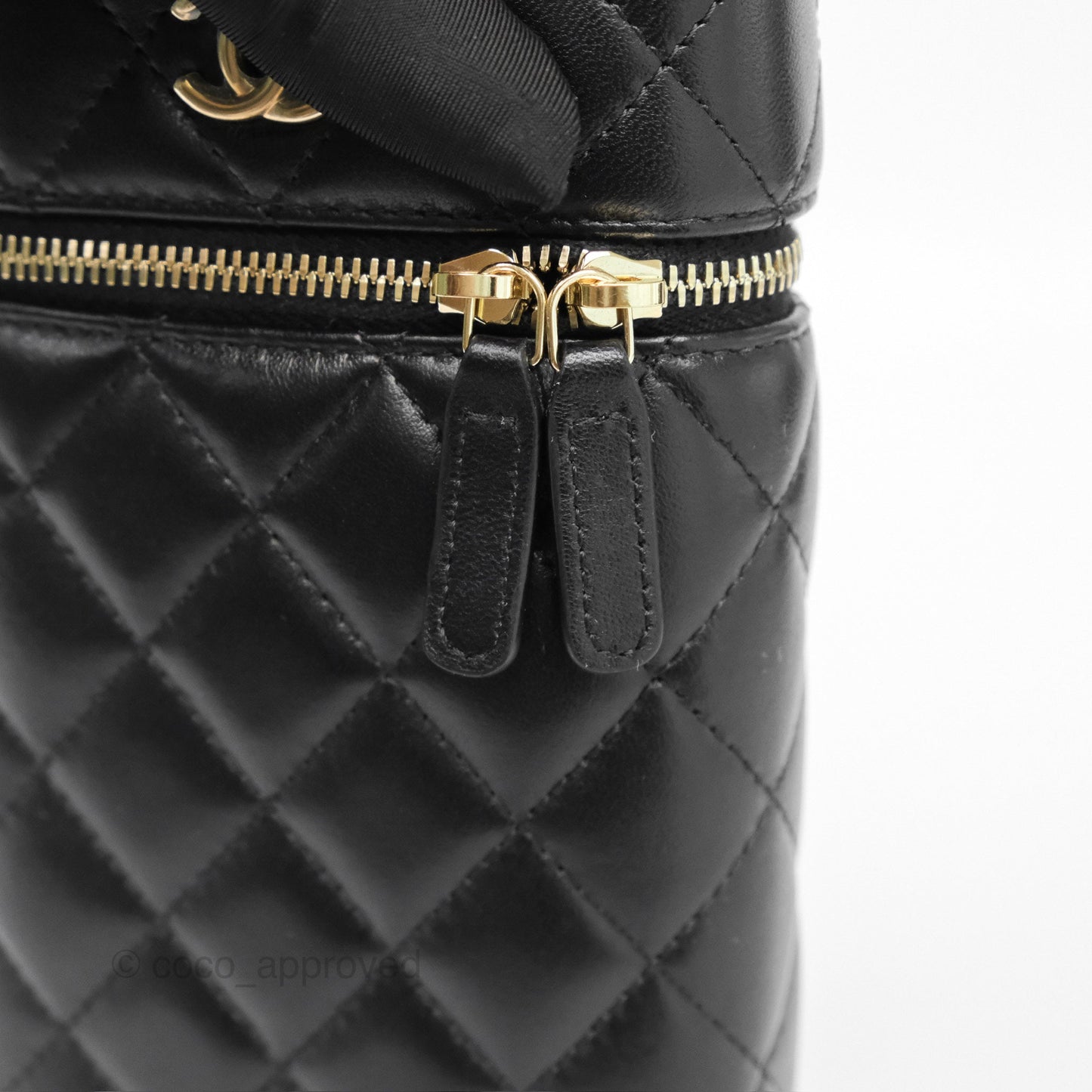 Chanel Trendy Vanity Phone Holder With Chain Black Lambskin Gold Hardware