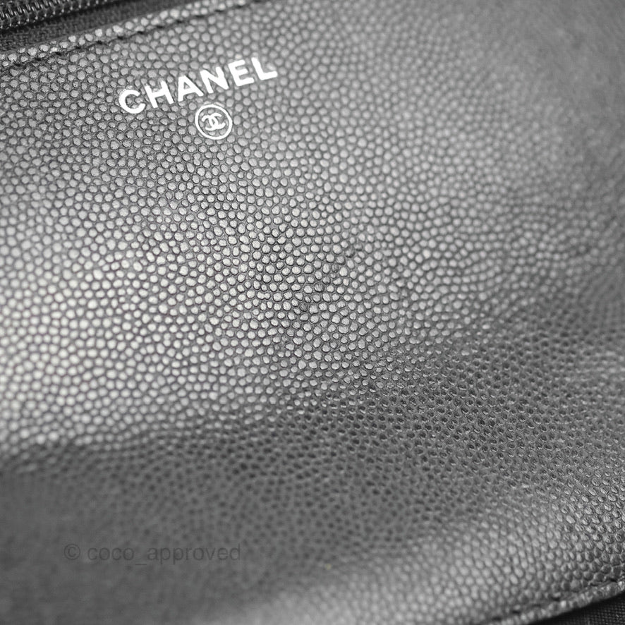 Chanel Quilted So Black Wallet on Chain WOC Caviar Incognito Hardware