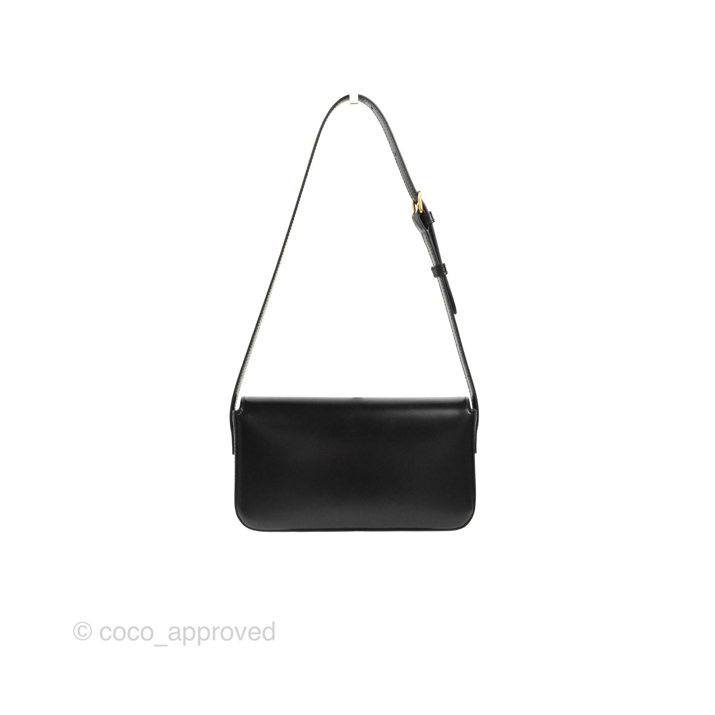 Celine Triomphe Shoulder Bag Black Calfskin