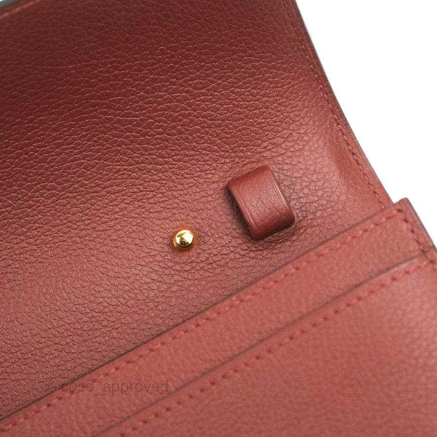 Hermès Constance Long To Go Wallet Red Rouge H Evercolor Gold Hardware
