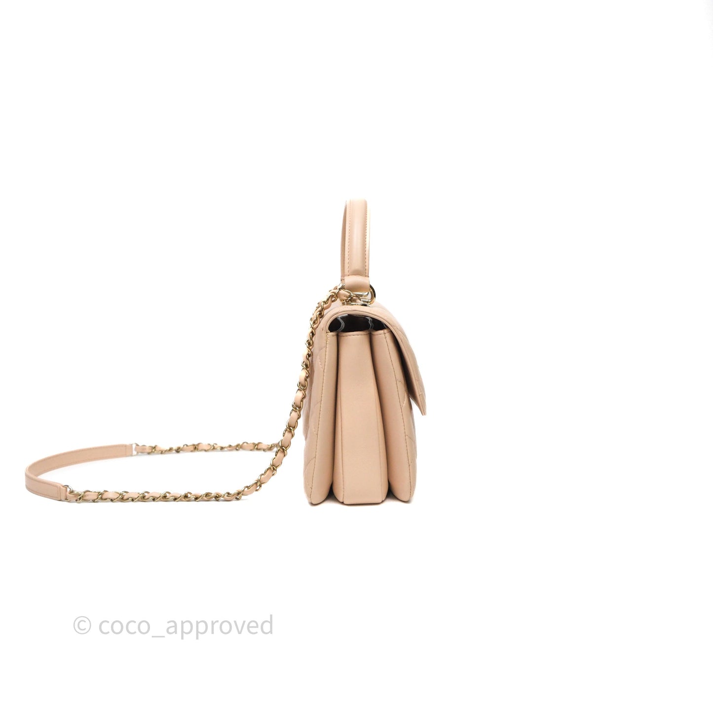 Chanel Small Trendy CC Beige Lambskin Gold Hardware