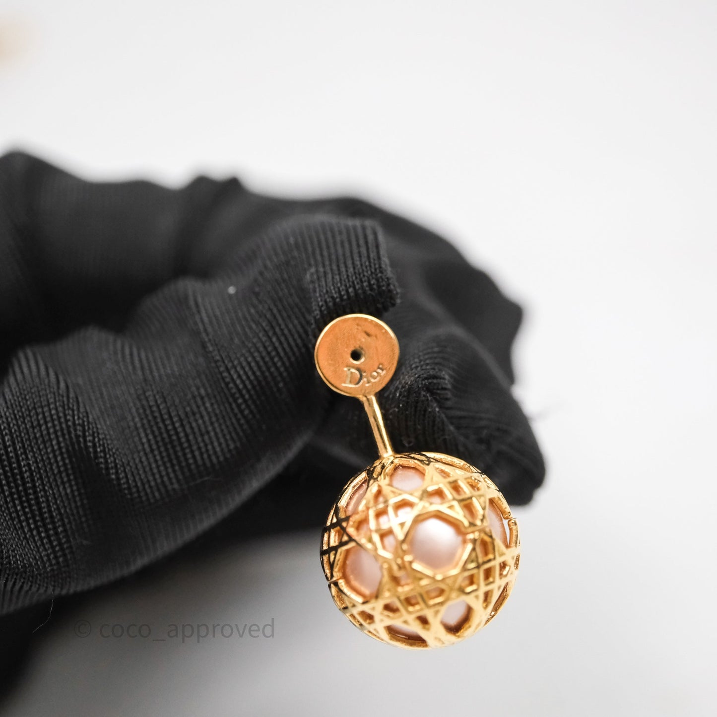 Dior Pink Pearl Secret Cannage Mise En Dior Tribales Earrings
