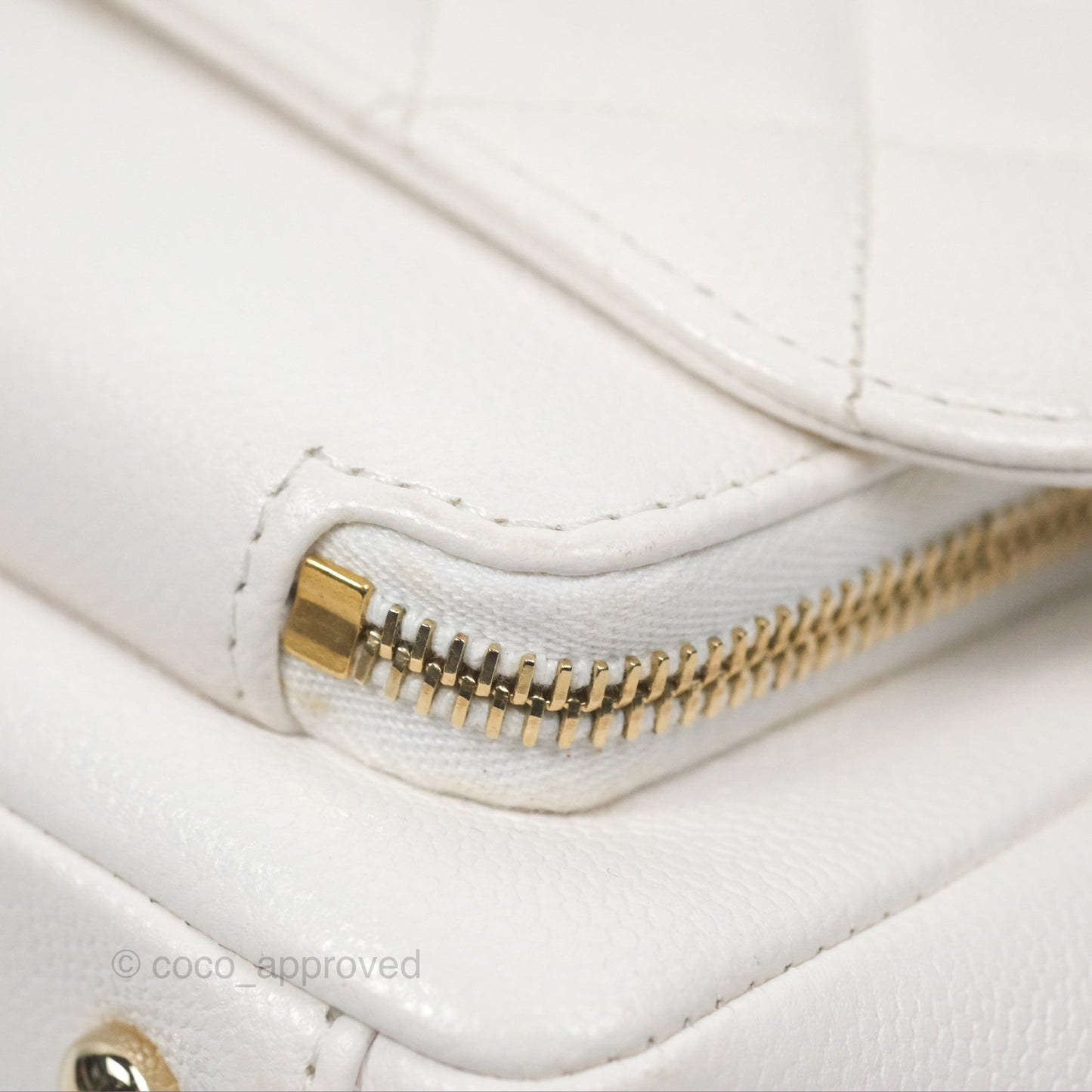 Chanel Quilted Small Business Affinity Flap White Caviar Gold Hardware