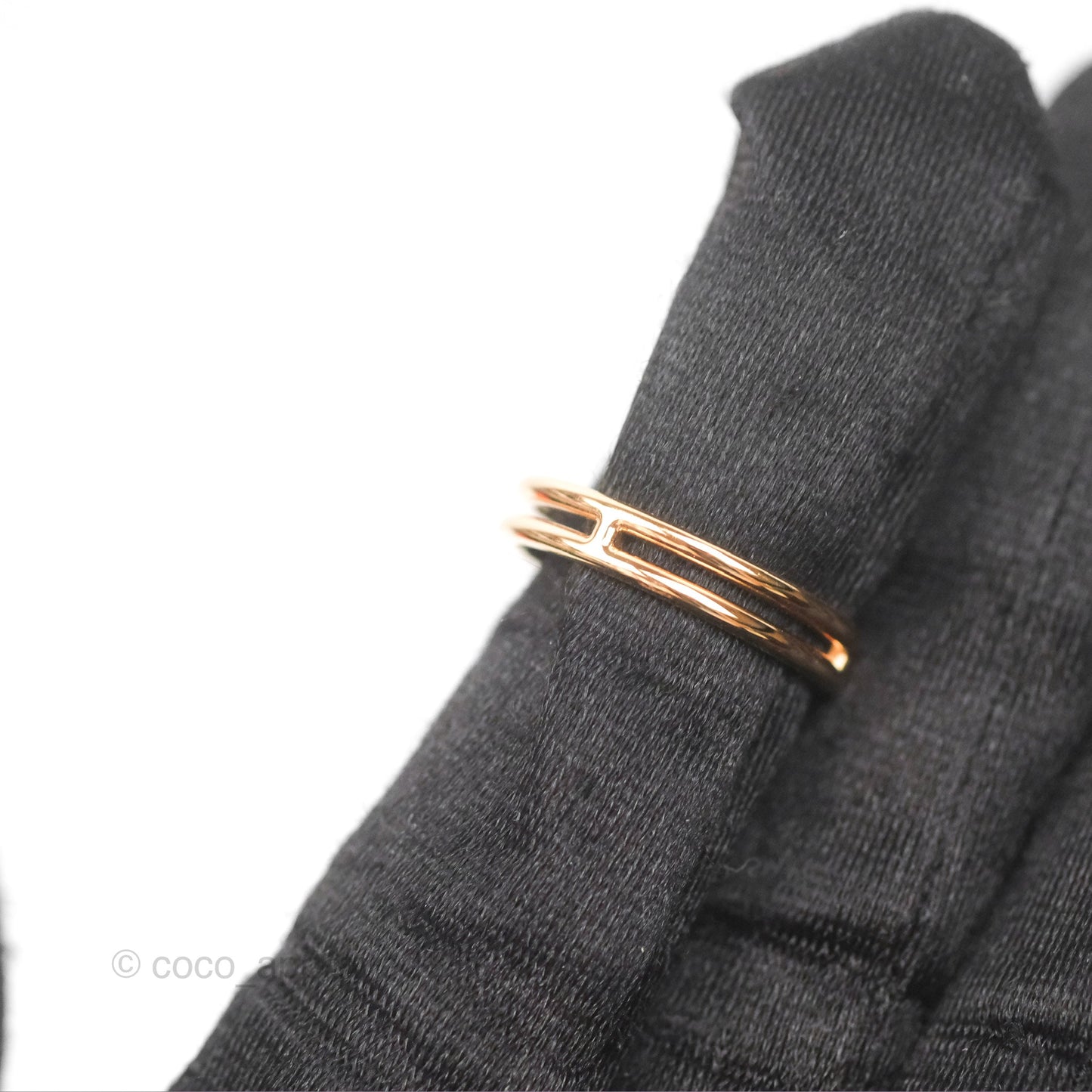 Hermes Ariane Wedding Band Ring Rose Gold