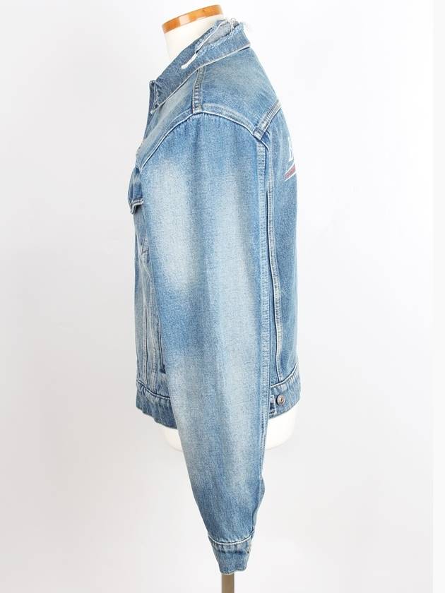 Luxury Balenciaga Wave logo denim jacket 46