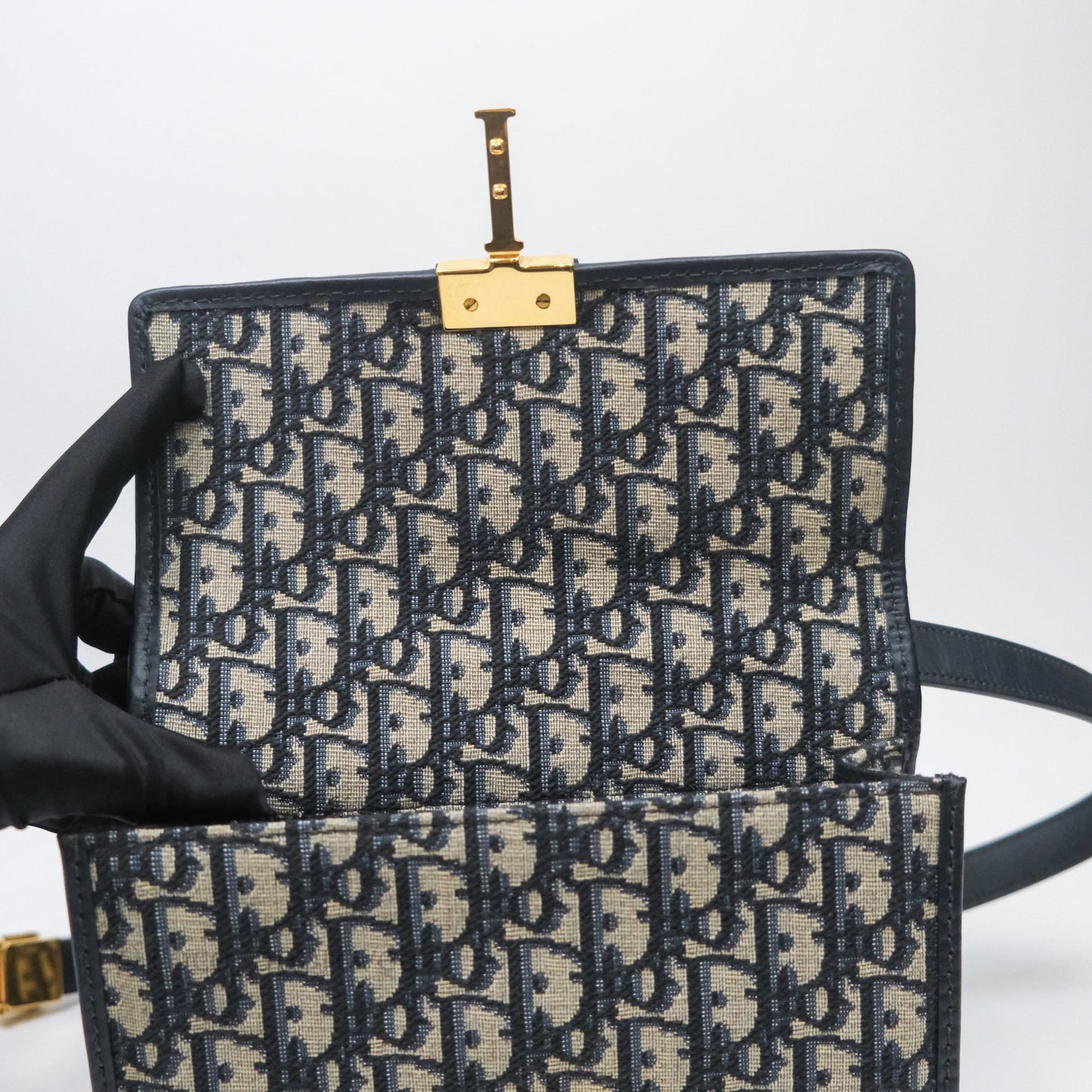 Christian Dior 30 Montaigne Bag Blue Dior Oblique Jacquard