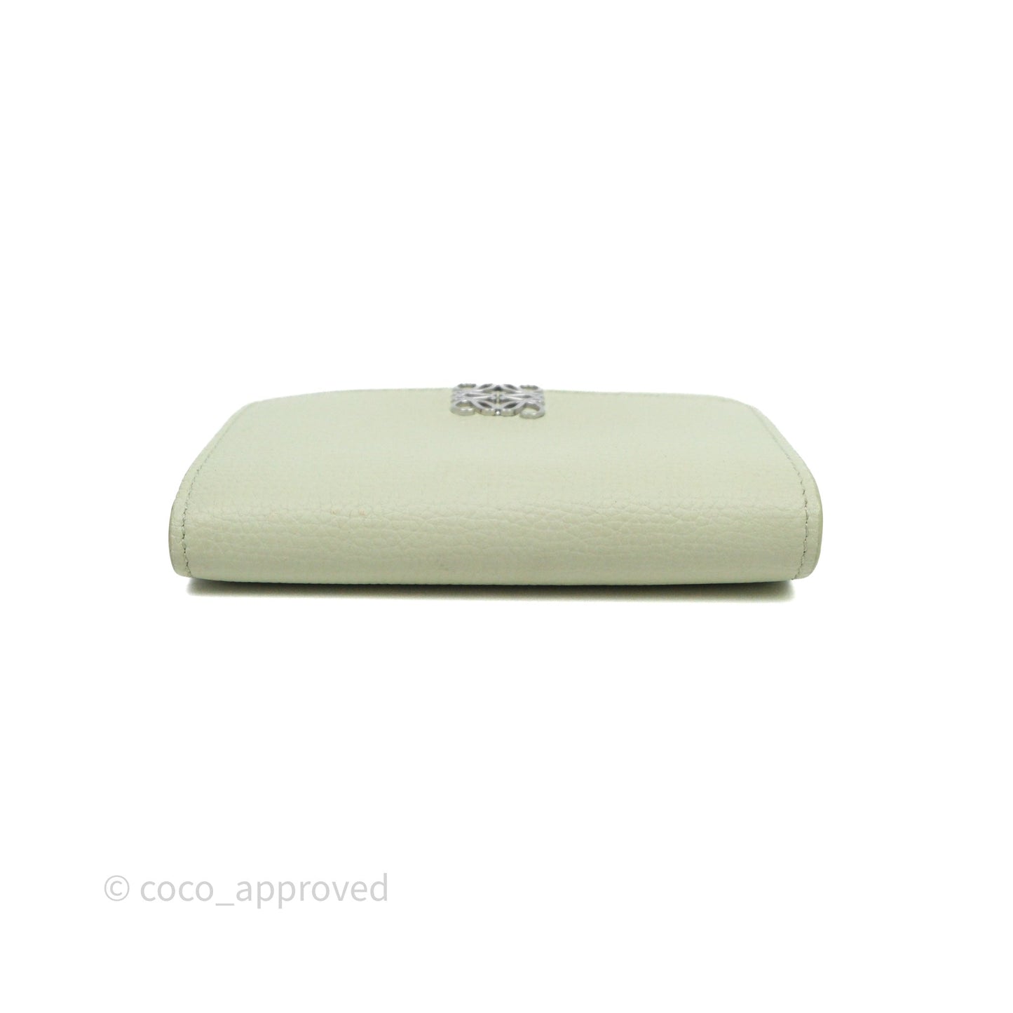 Loewe Anagram Small Vertical Wallet Green Silver Hardware