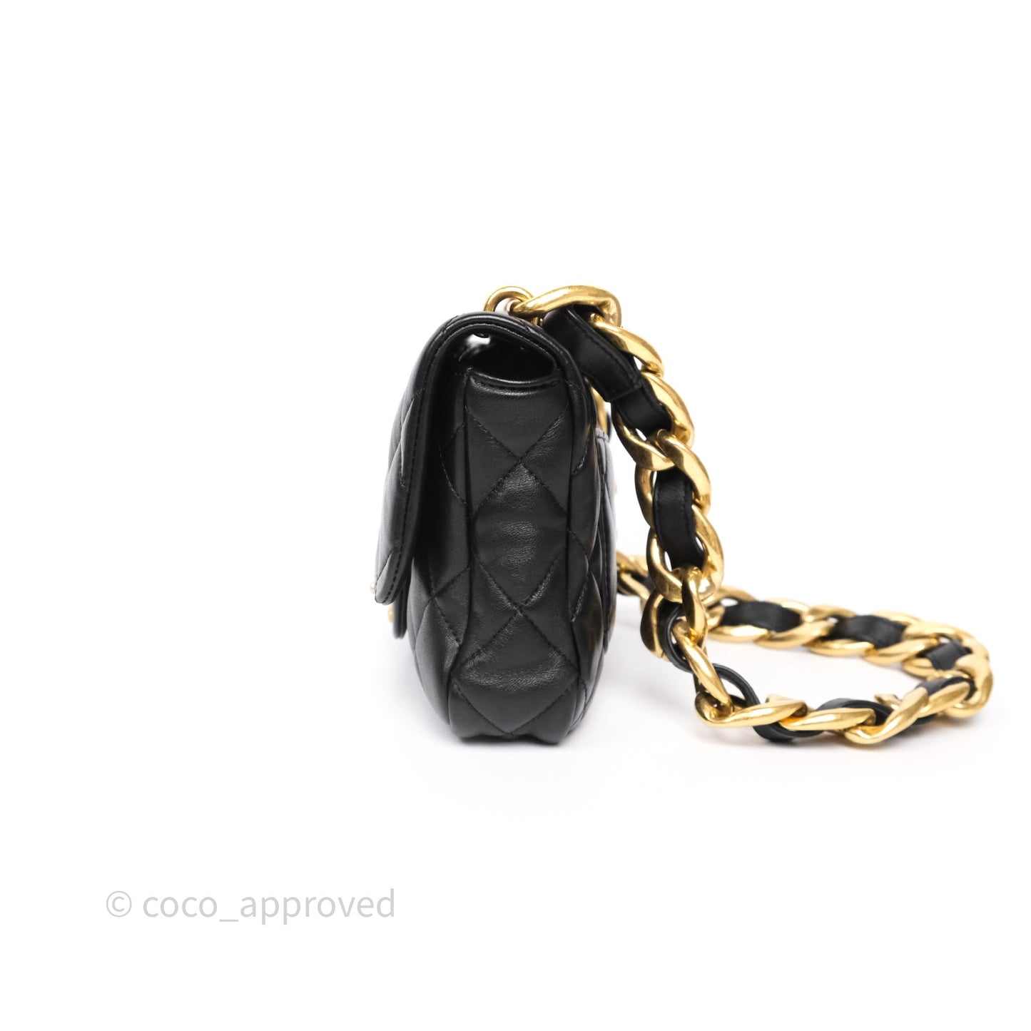 Chanel Small Funky Town Black Lambskin Aged Gold Hardware
