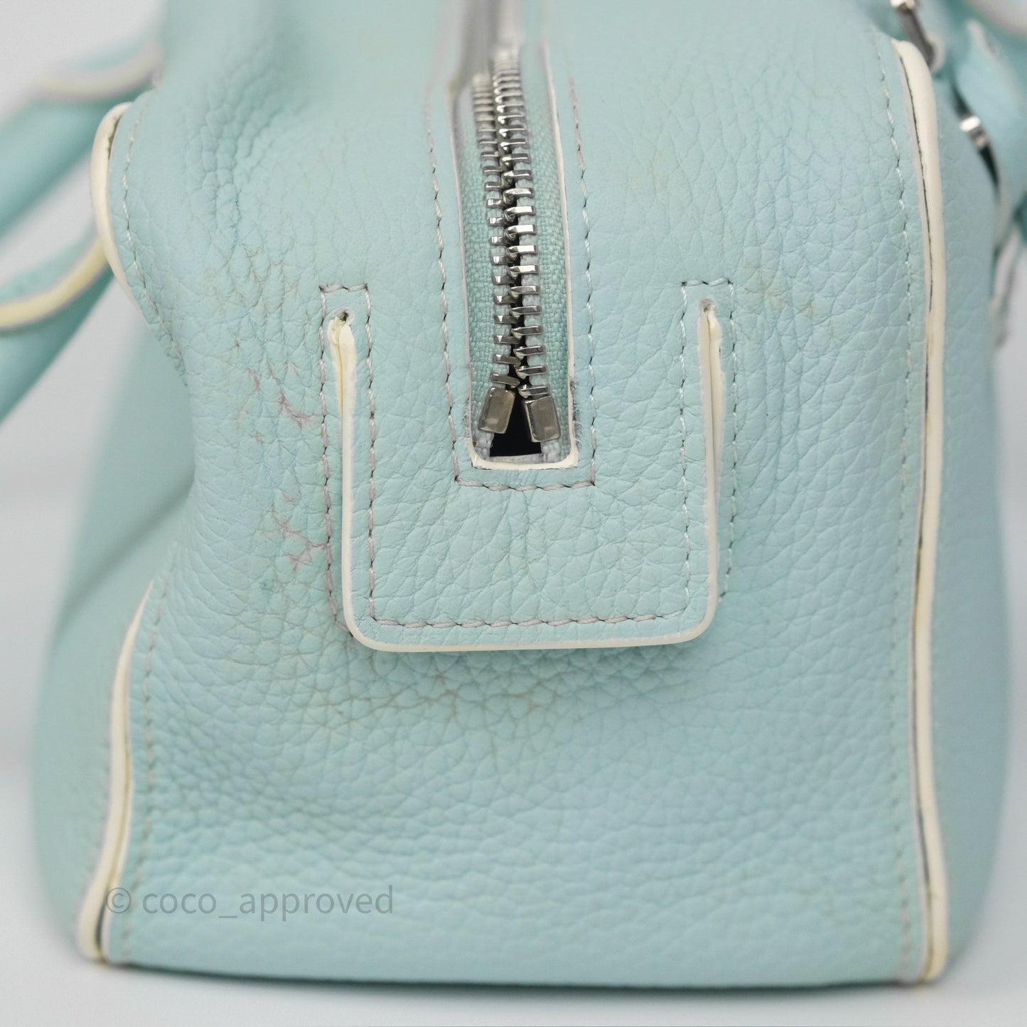 Delvaux Cool Box Mini Taurillon Soft Grained Calfskin Celadon
