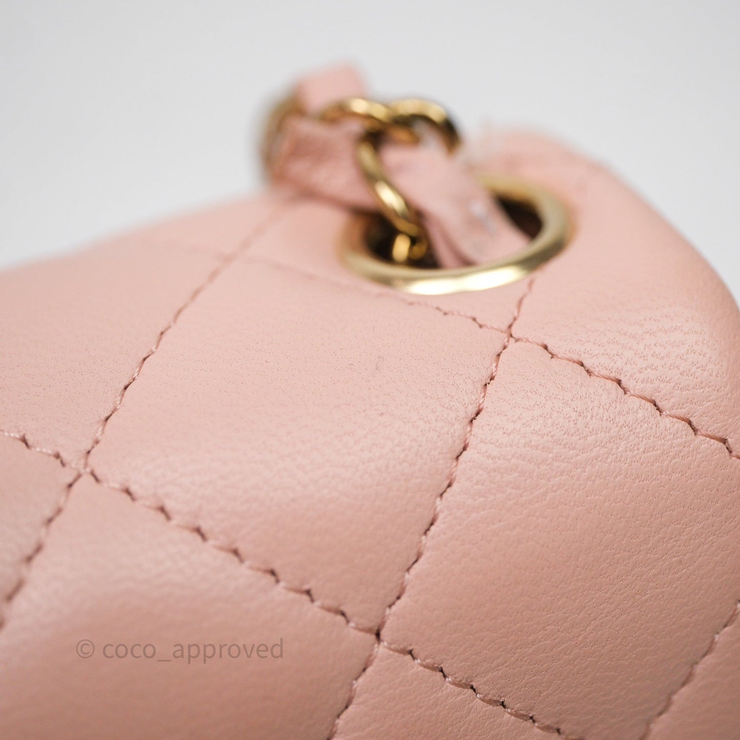 Chanel Mini Square Flap Quilted Pink Lambskin Gold Hardware