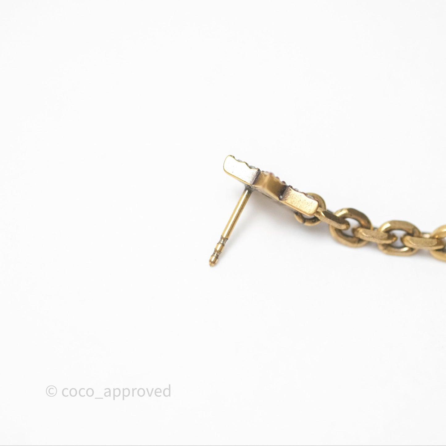 Christian Dior Pearl Crystal Star Earrings Gold Tone