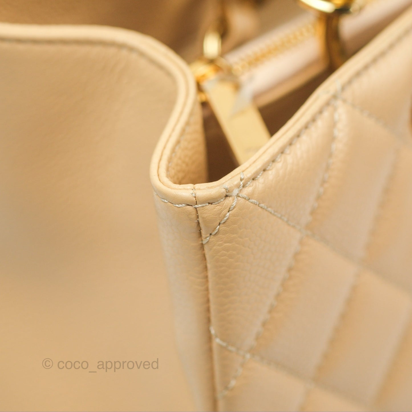 Chanel GST Beige Caviar Gold Hardware