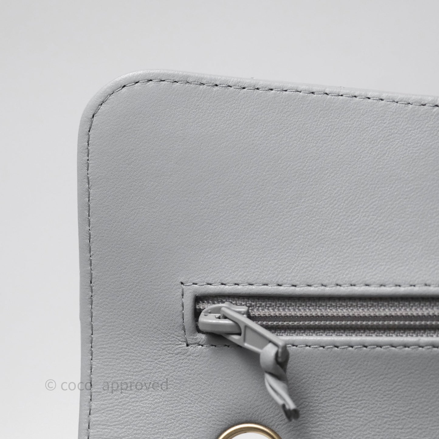 Chanel Classic Small Flap Chevron Grey Lambskin Gold Hardware