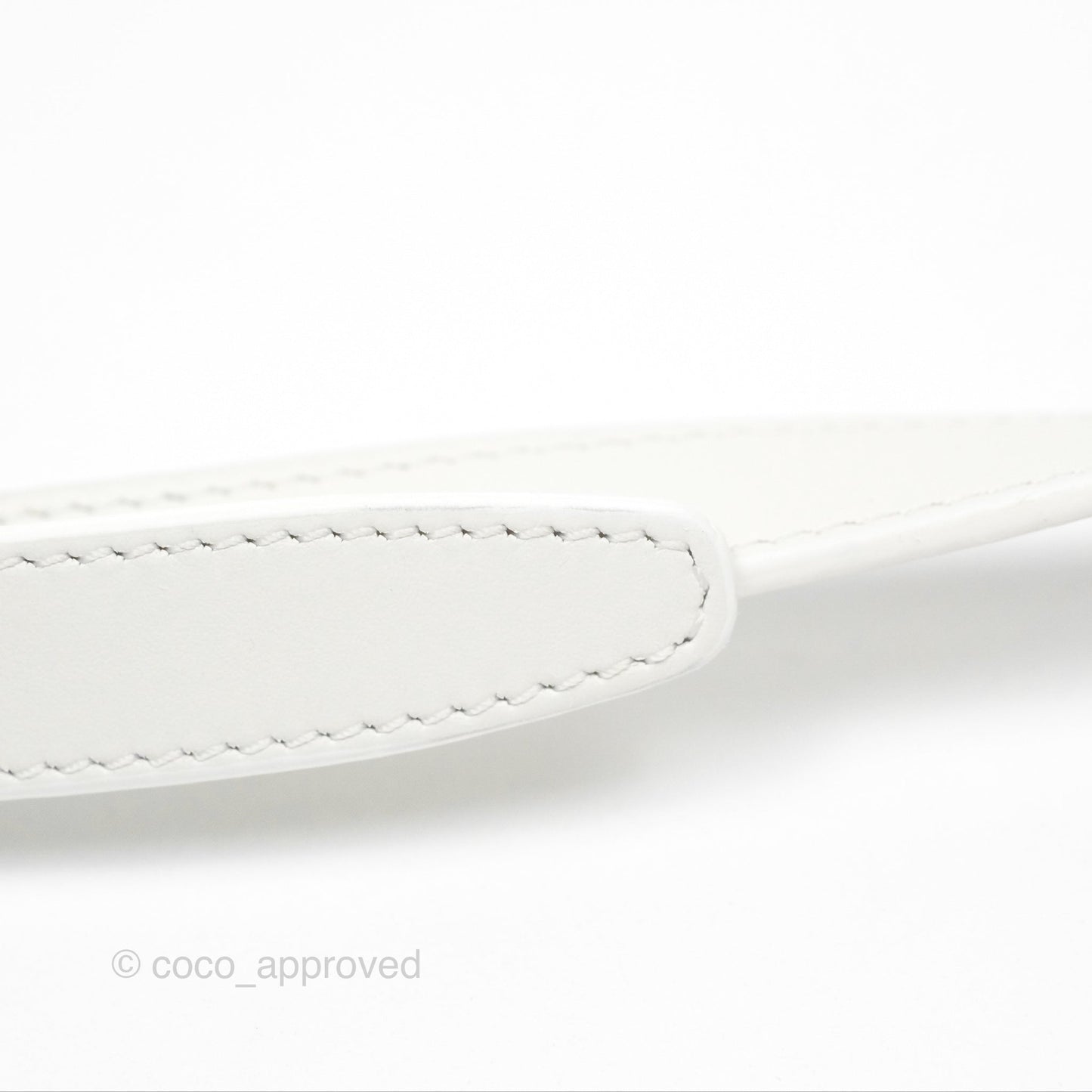 Celine Round Purse on Strap Triomphe Canvas White Calfskin