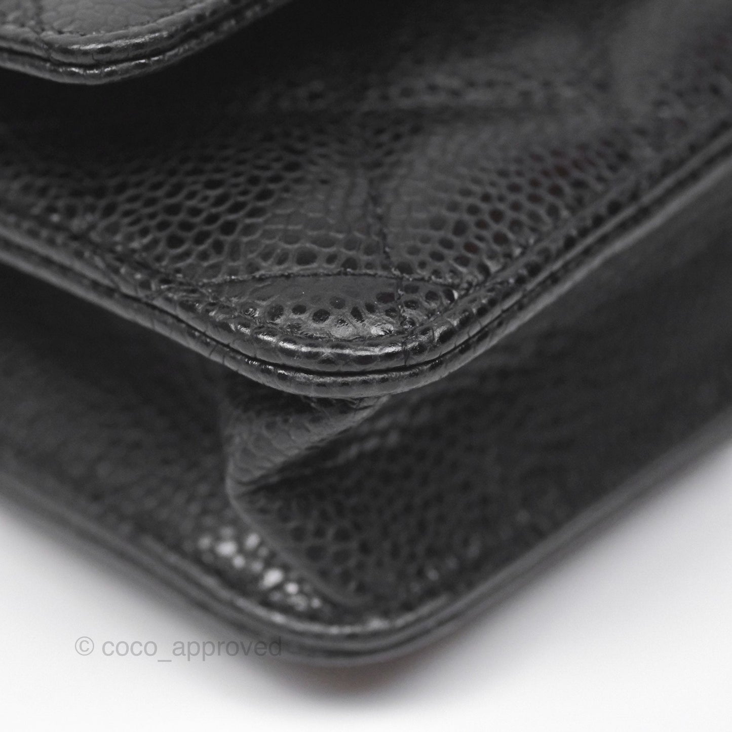 Chanel Classic Wallet On Chain WOC Quilted Black Caviar Gold Hardware