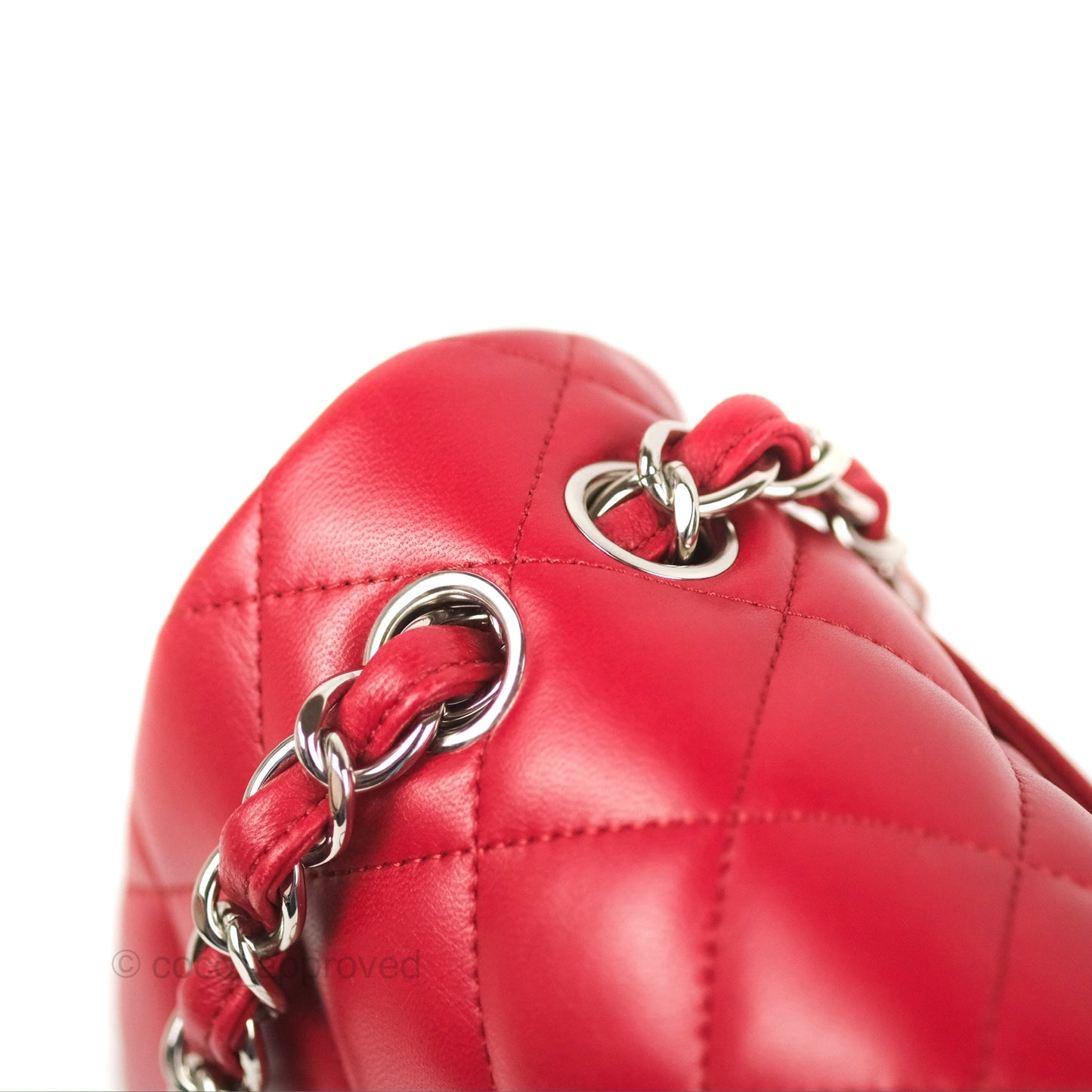 Chanel Jumbo Double Flap Red Lambskin Silver Hardware⁣⁣
