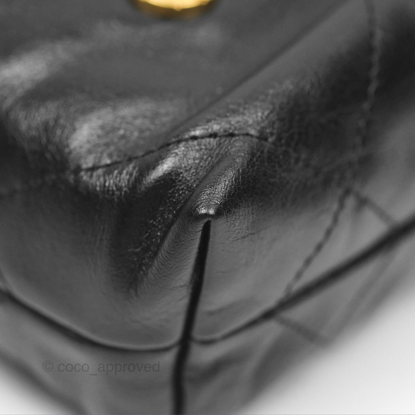 Chanel 22 Mini Bag with Pearl Chain Black Shiny Crumpled Calfskin