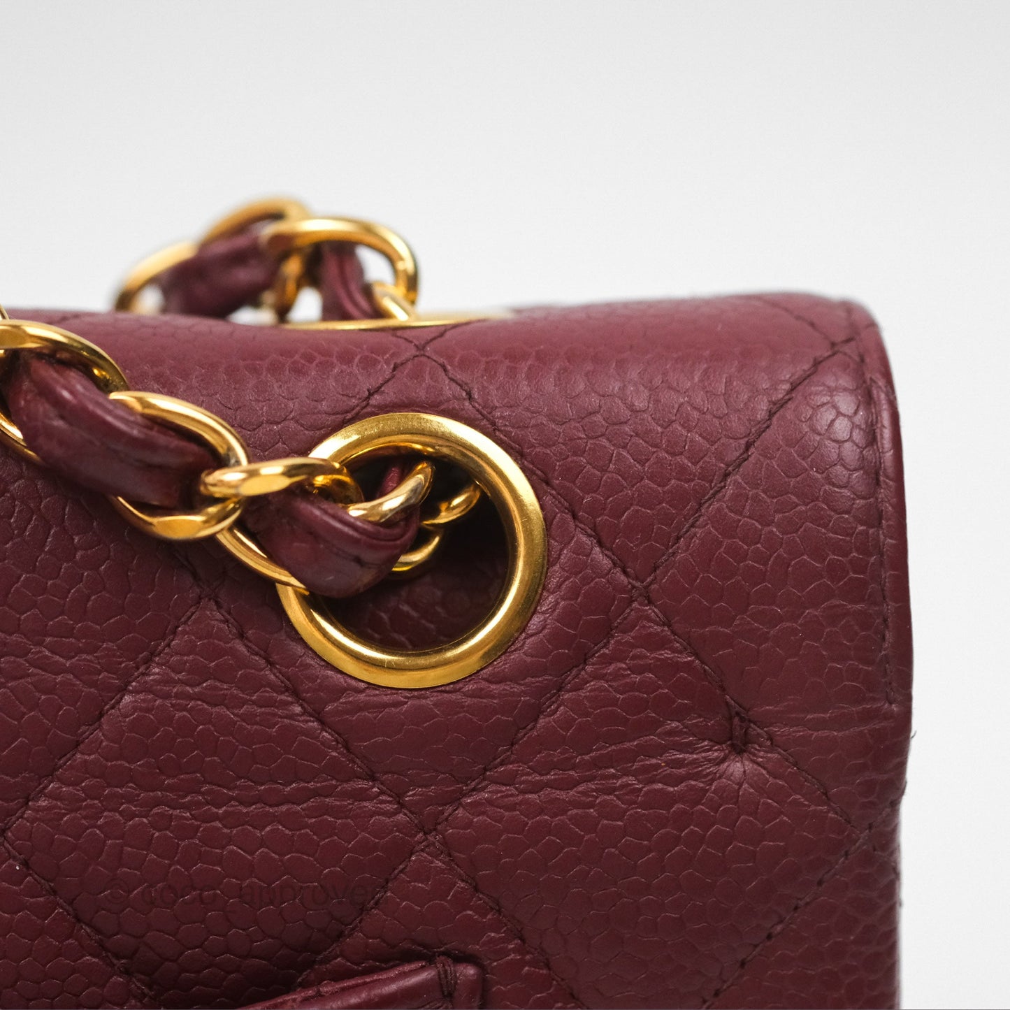 Chanel Vintage Classic Small S/M Flap Burgundy Caviar 24K Gold Hardware