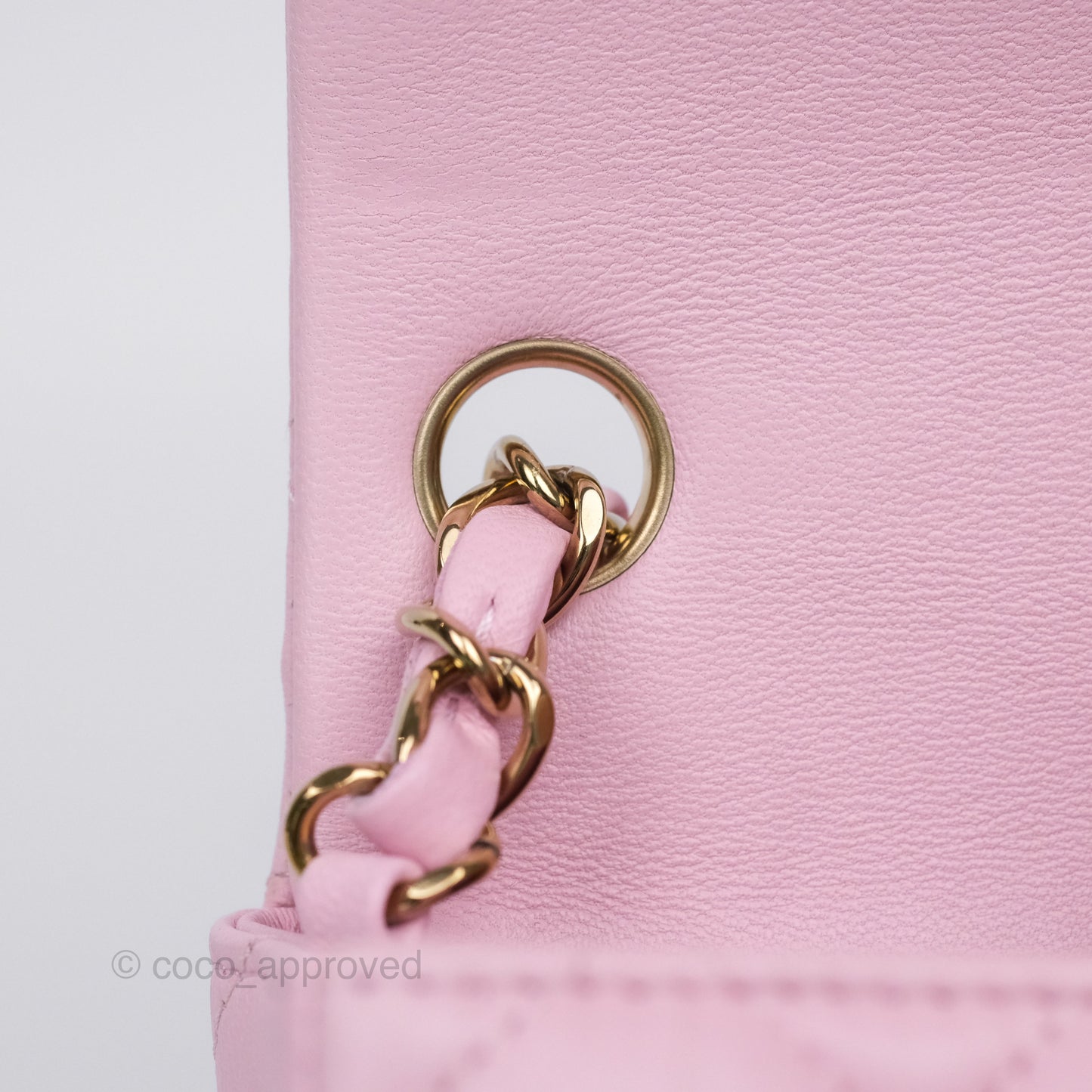 Chanel Mini Square Flap Quilted Pink Lambskin Gold Hardware