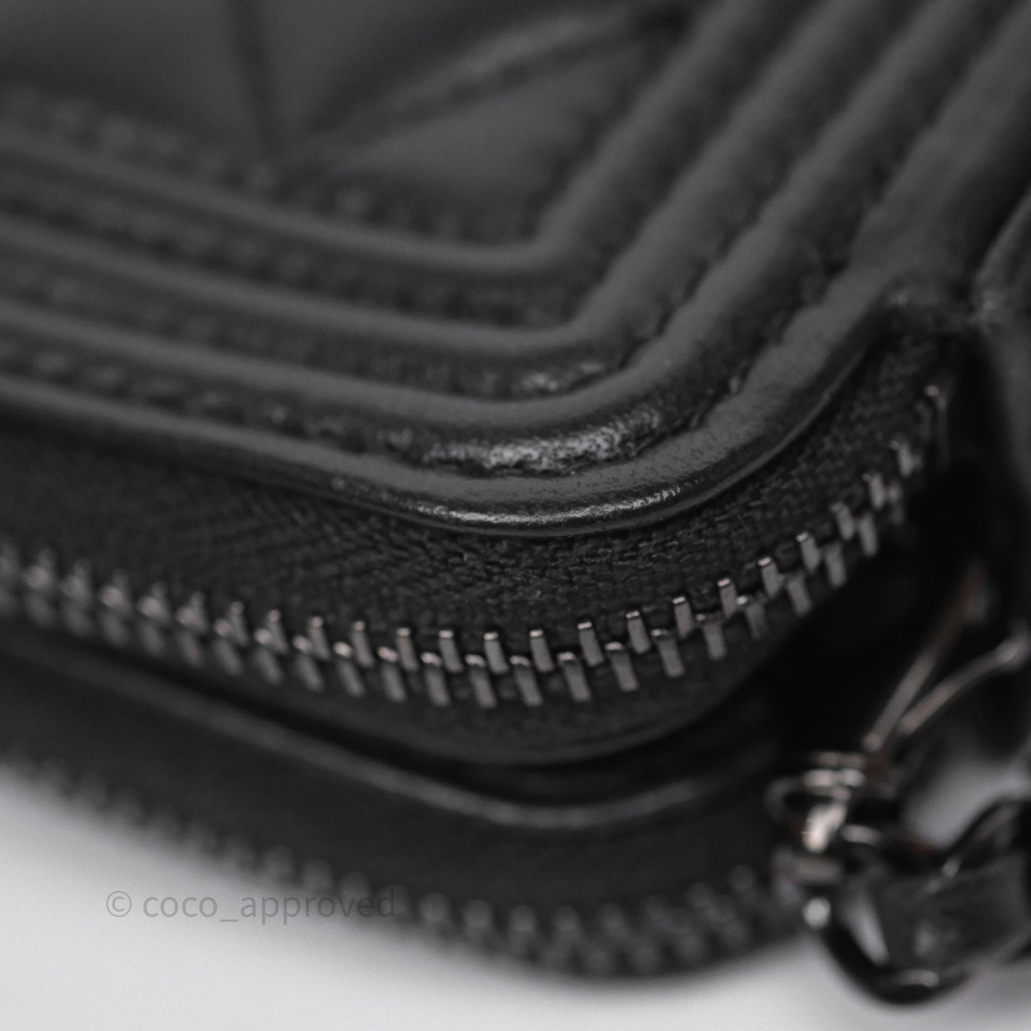 Chanel Boy Double Zip Clutch On Chain So Black Lambskin