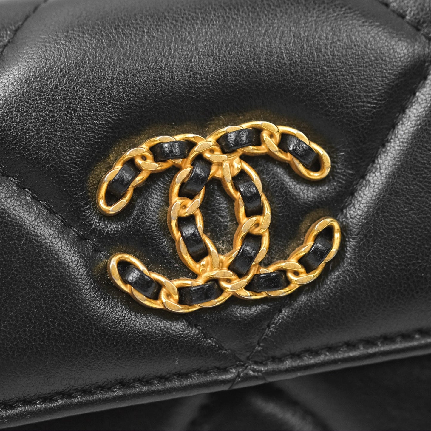 Chanel 19 Clutch With Chain Black Lambskin Mixed Hardware