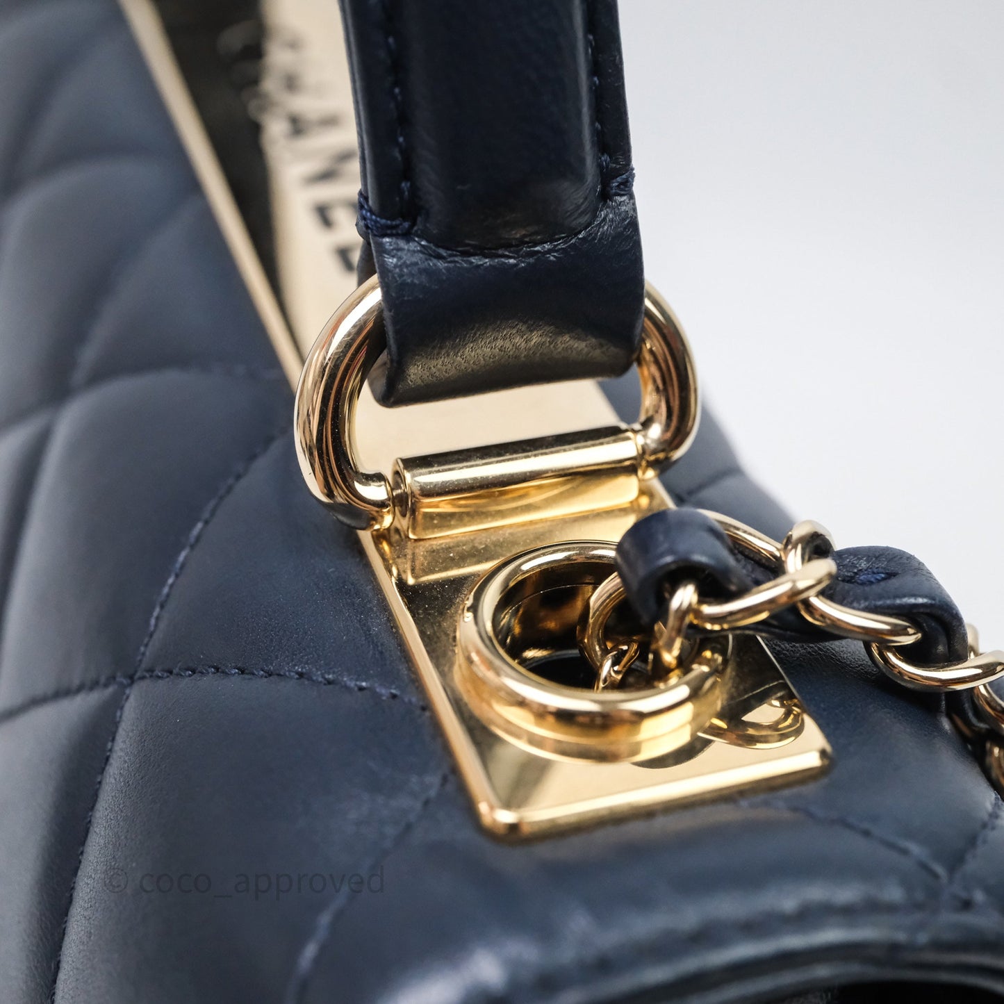 Chanel Small Trendy CC Navy Lambskin Gold Hardware