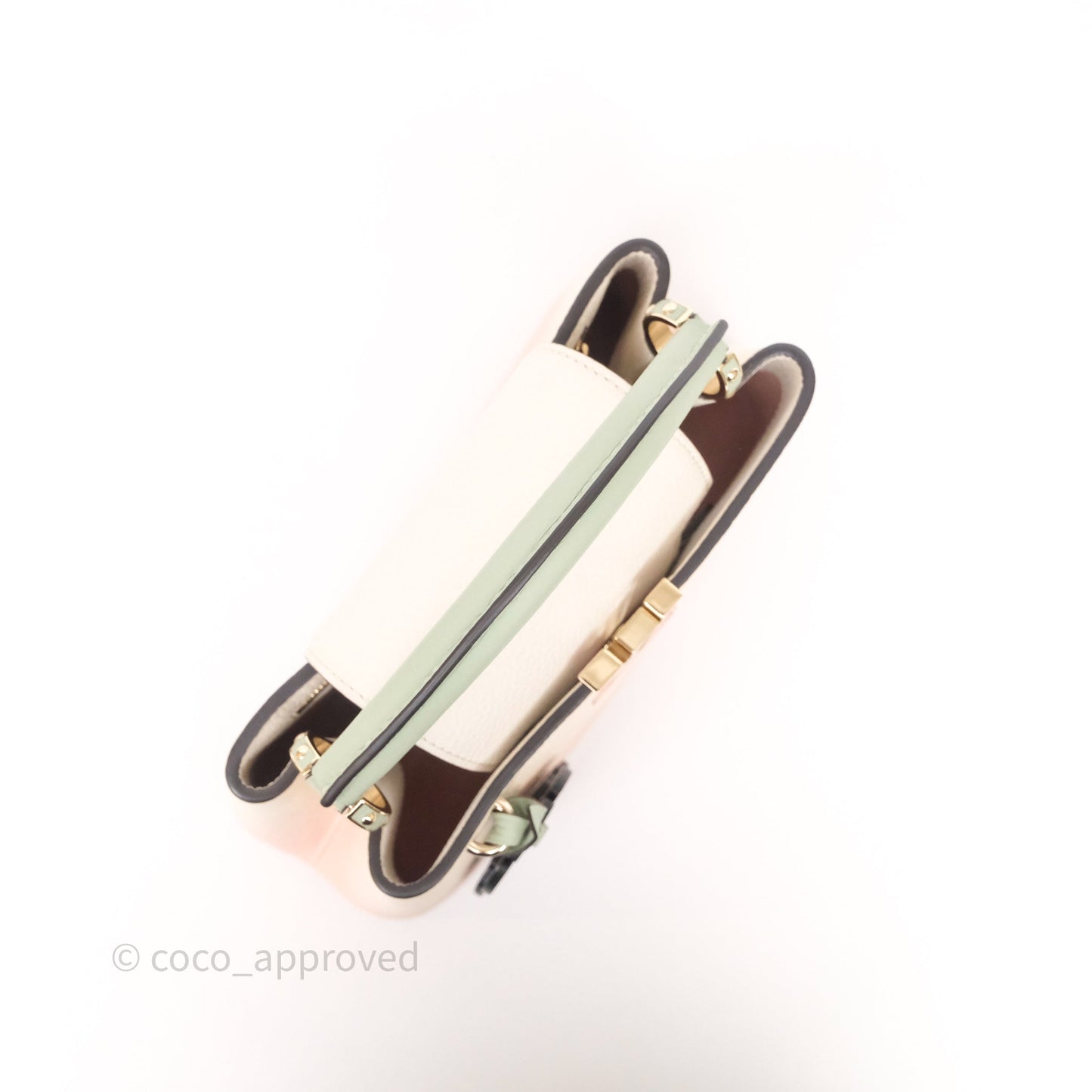 Louis Vuitton Capucines BB Creme Rose Jade Taurillon Leather Gold Hardware