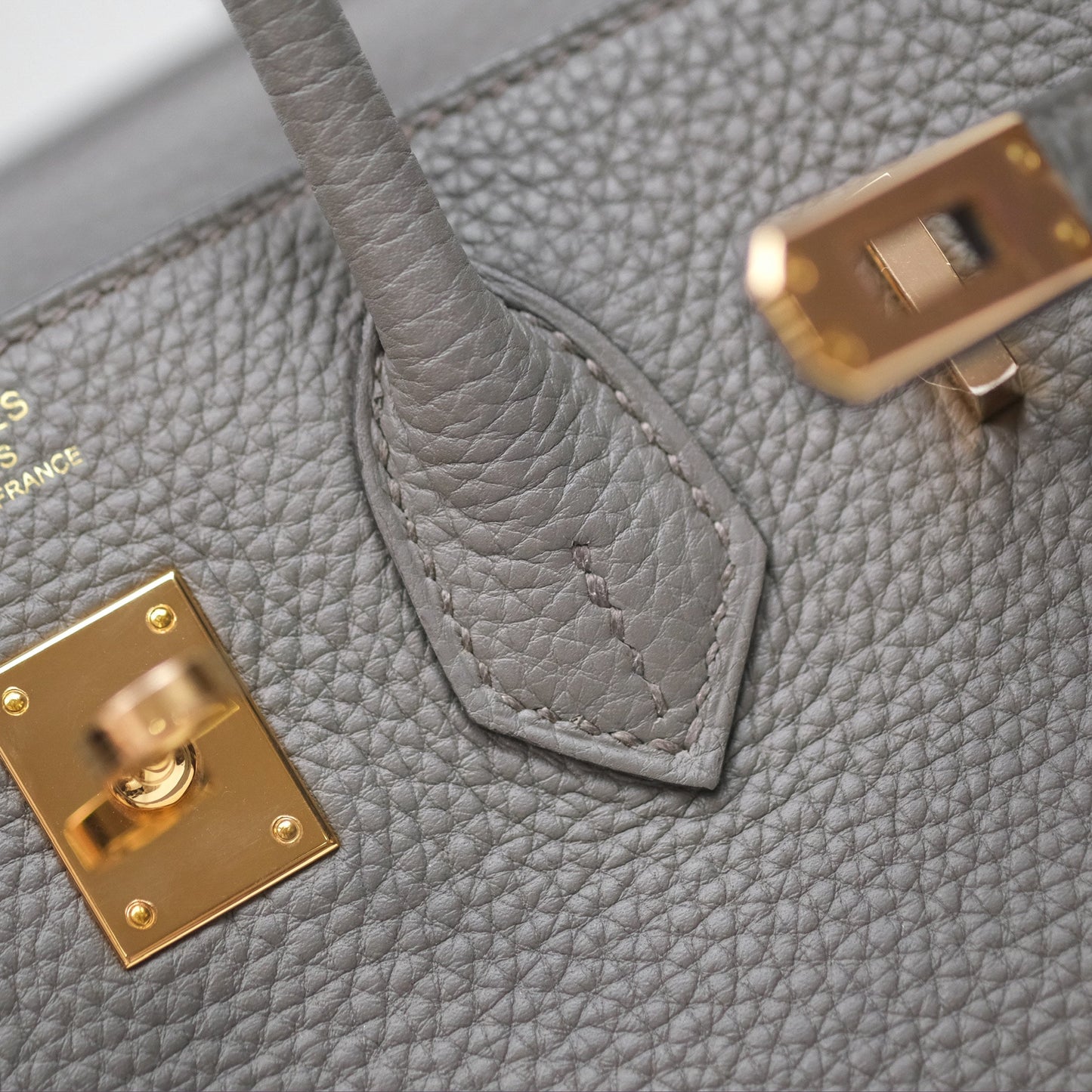 Hermès Birkin 25 Retourne Etain 8F Togo Rose Gold Hardware