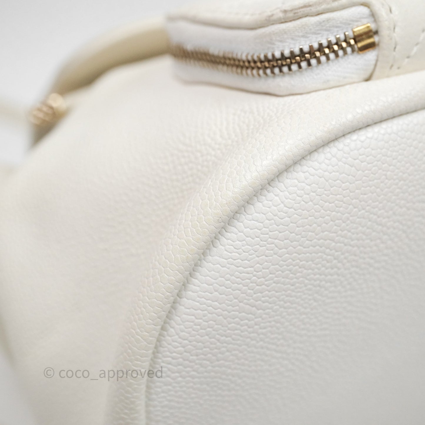 Chanel Quilted Business Affinity Backpack Ivory White Caviar Gold Hardware