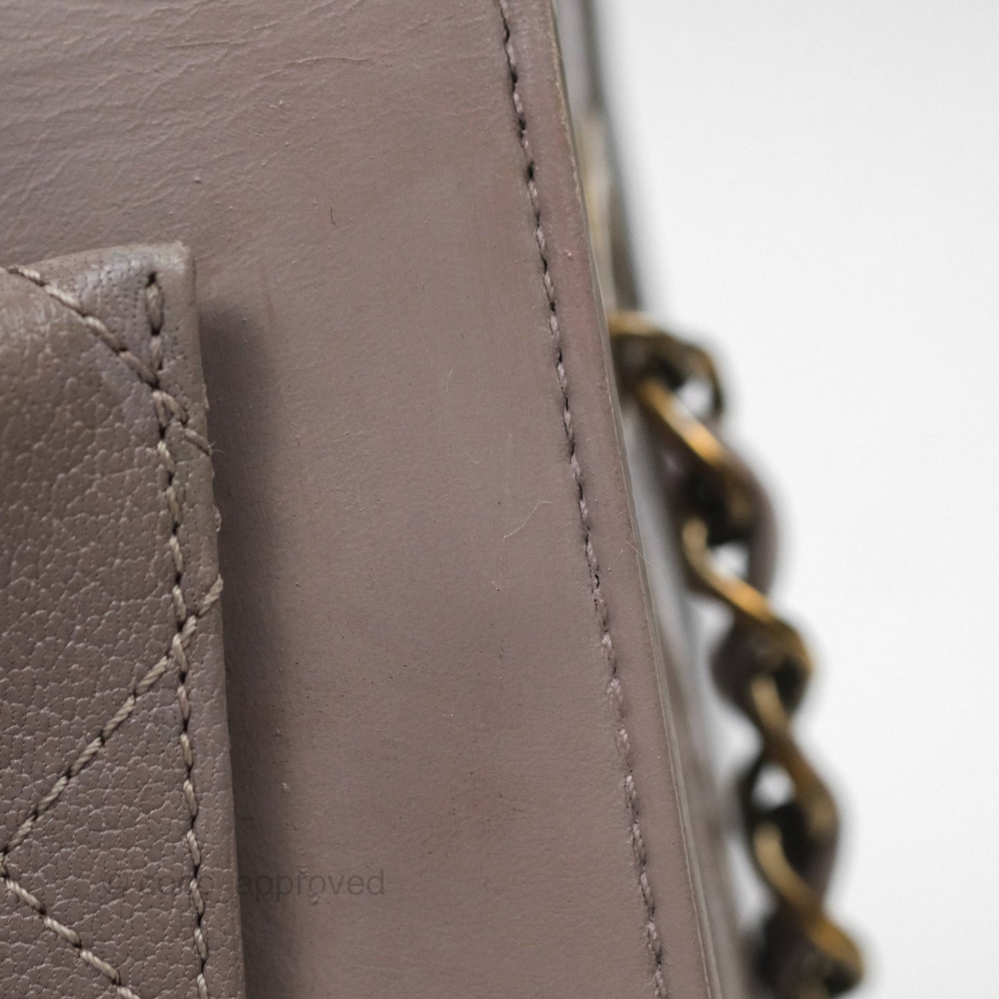 Chanel Coco Curve Flap Burnished Lilac Grey Calfskin Goatskin Antique Gold Hardware