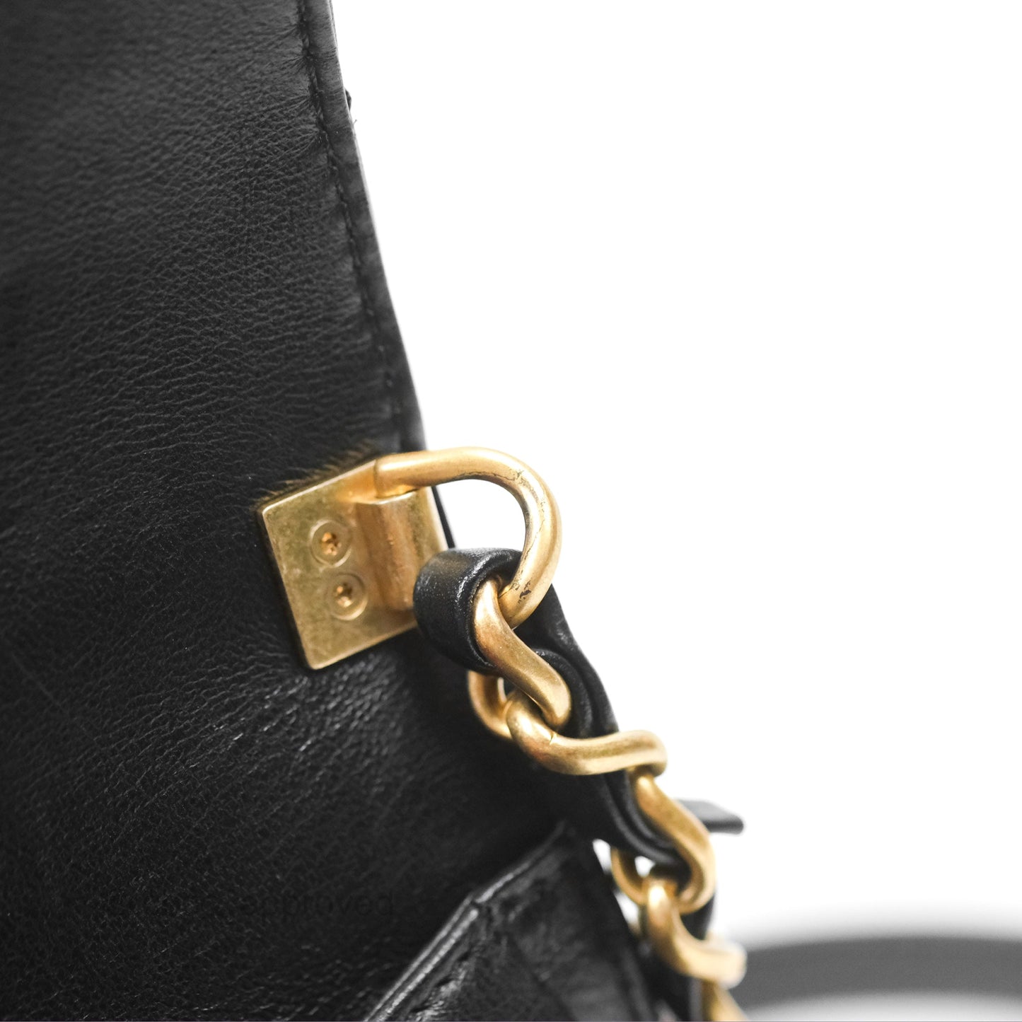 Chanel Mini Wrapped Handle Flap Bag Black Crumpled Lambskin Aged Gold Hardware 21S