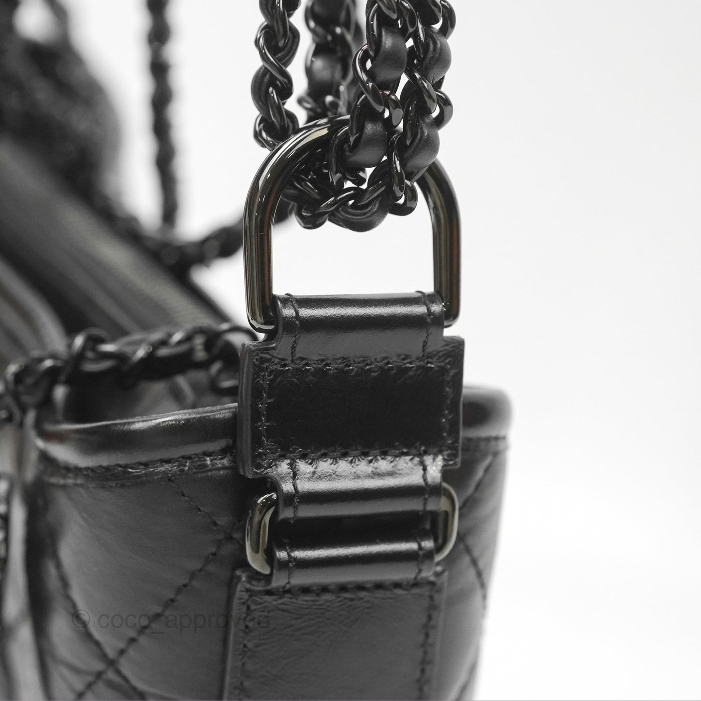 Chanel Small Gabrielle Hobo Quilted So Black Aged Calfskin