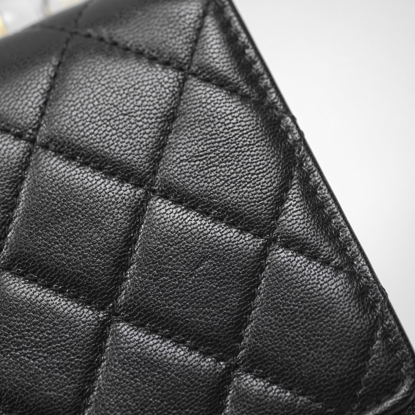 Chanel Quilted Chic Logo Pearls Flap Black Goatskin Aged Gold Hardware