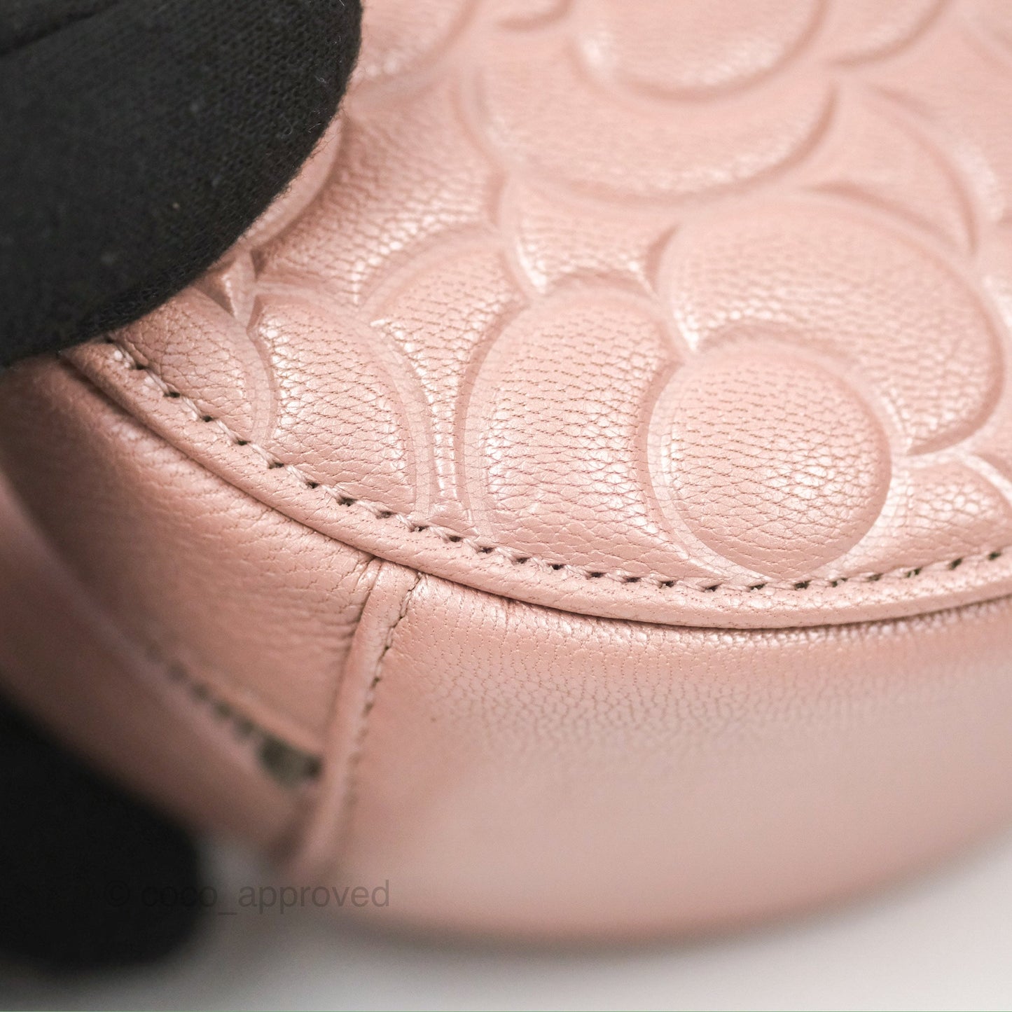 Chanel Camellia Embossed Round Clutch With Chain Iridescent Light Pink Goatskin Silver Hardware