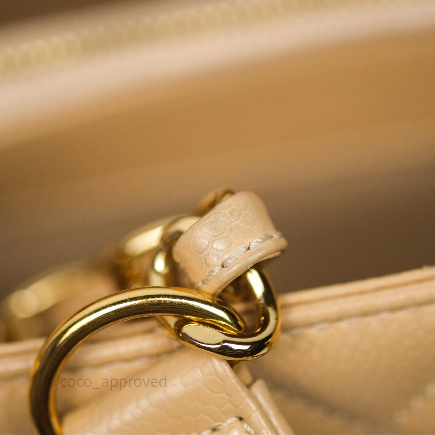 Chanel GST Beige Caviar Gold Hardware