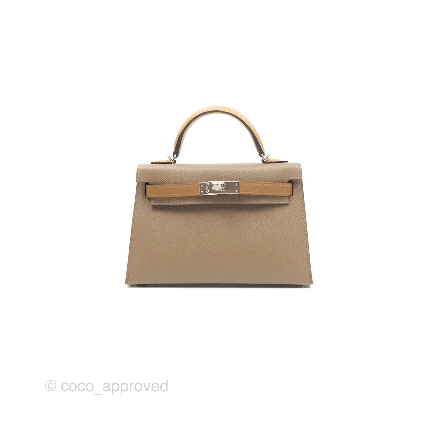Hermès Mini Kelly II Etoupe 18/Alezan 3G/Biscuit 48 Epsom Palladium Hardware