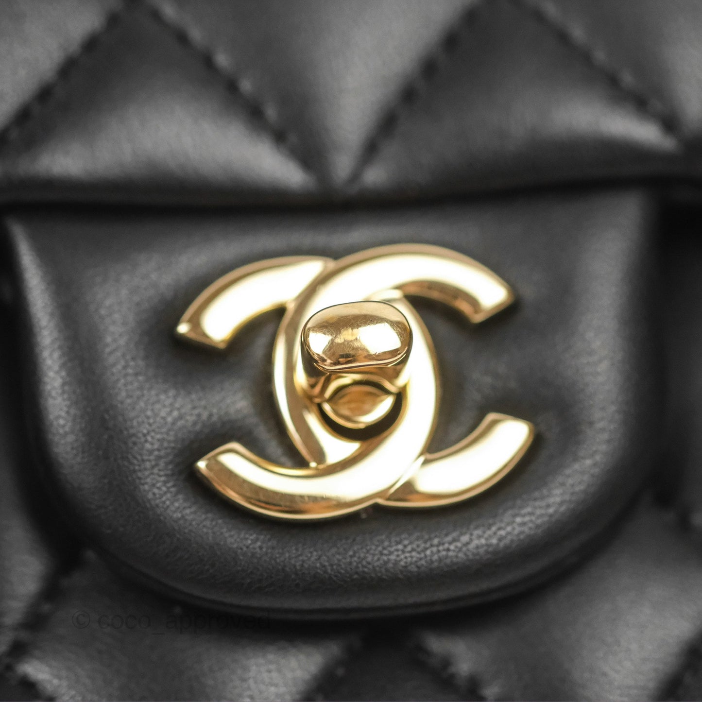 Chanel Top Handle Mini Rectangular Flap Bag Black Lambskin Gold Hardware
