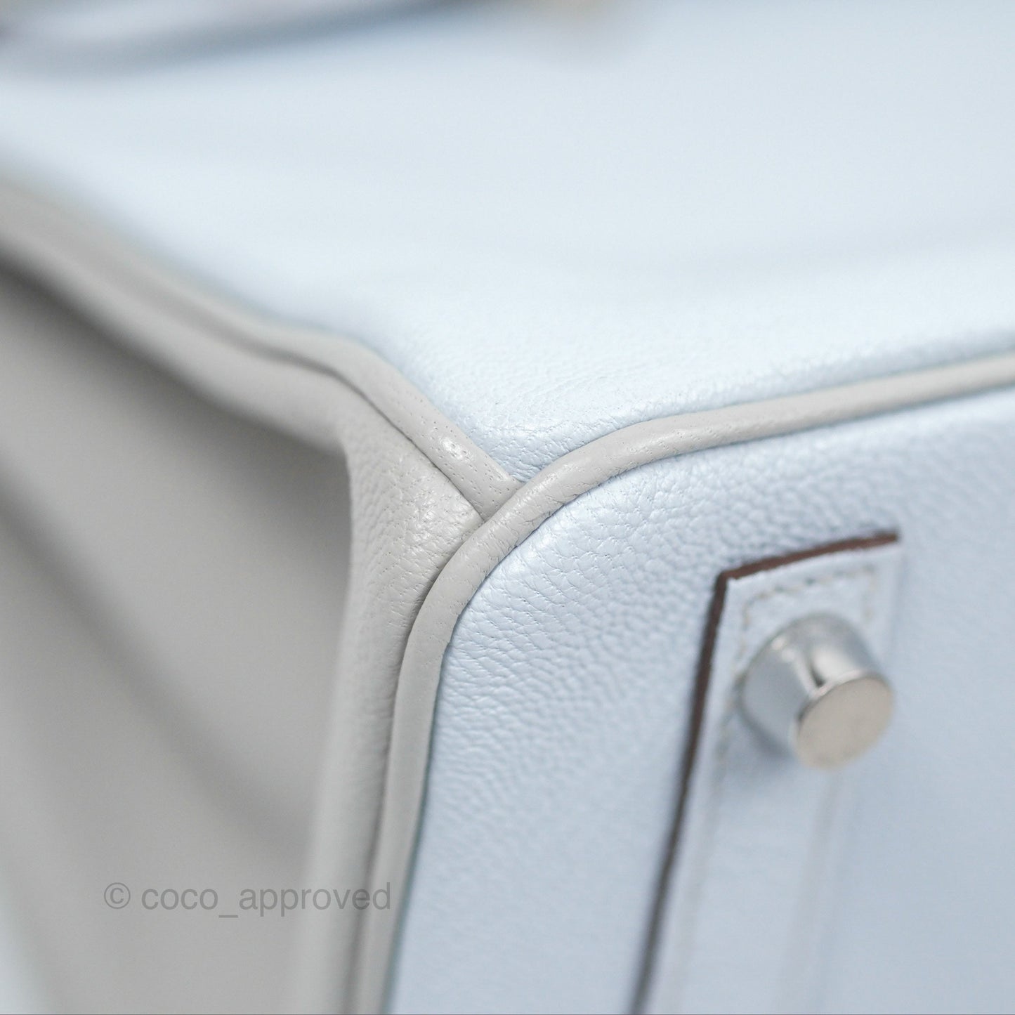 Hermès Birkin 25 Retourne HSS Blue Brume T0/ Gris Perle 80 Chevre Mysore Palladium Hardware