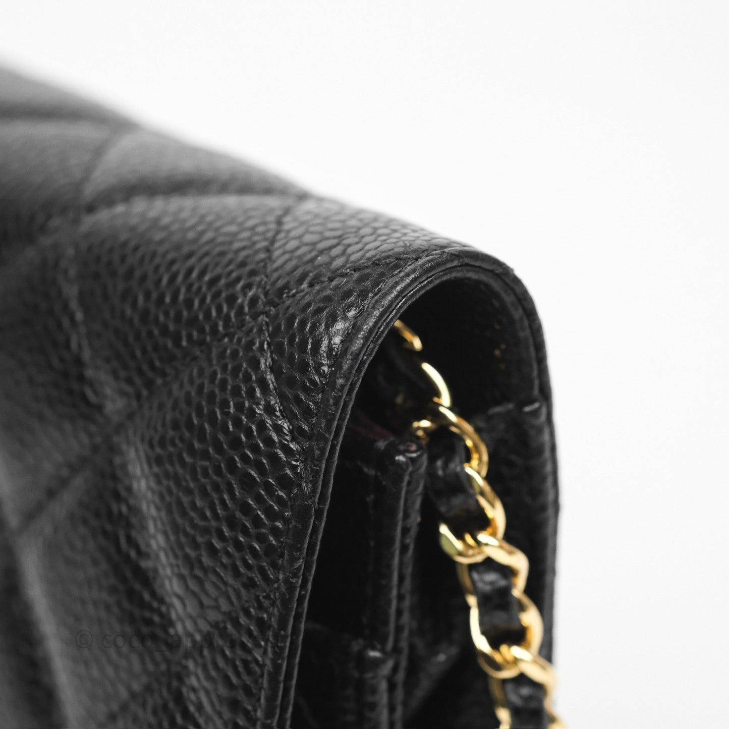 Chanel Classic Wallet On Chain WOC Quilted  Black Caviar Gold Hardware