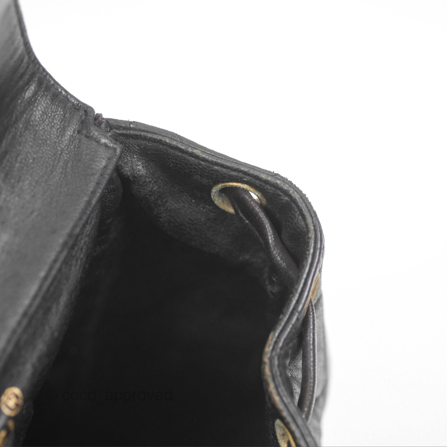 Chanel Vintage CC Duma Backpack Black Lambskin 24K Gold Hardware
