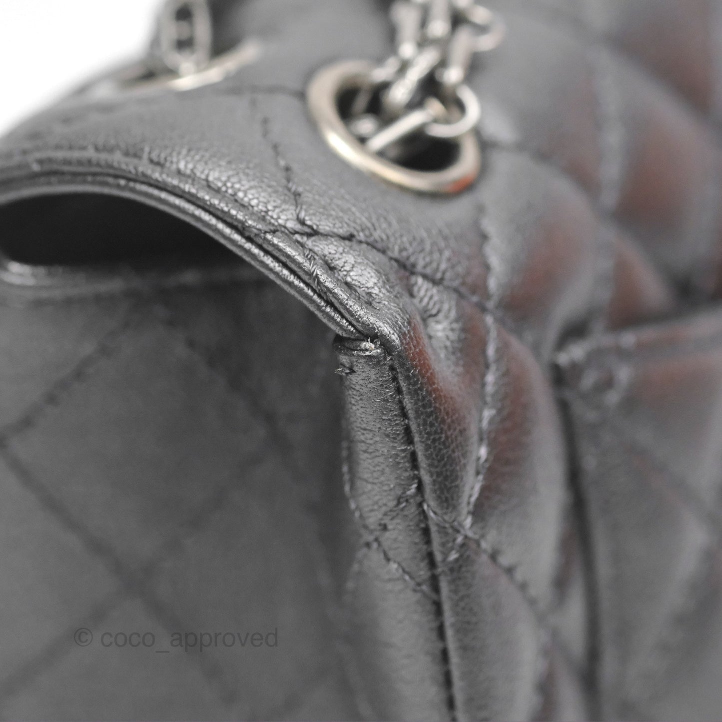 Chanel Mini Reissue 224 Dark Grey Grained Calfskin Ruthenium Hardware