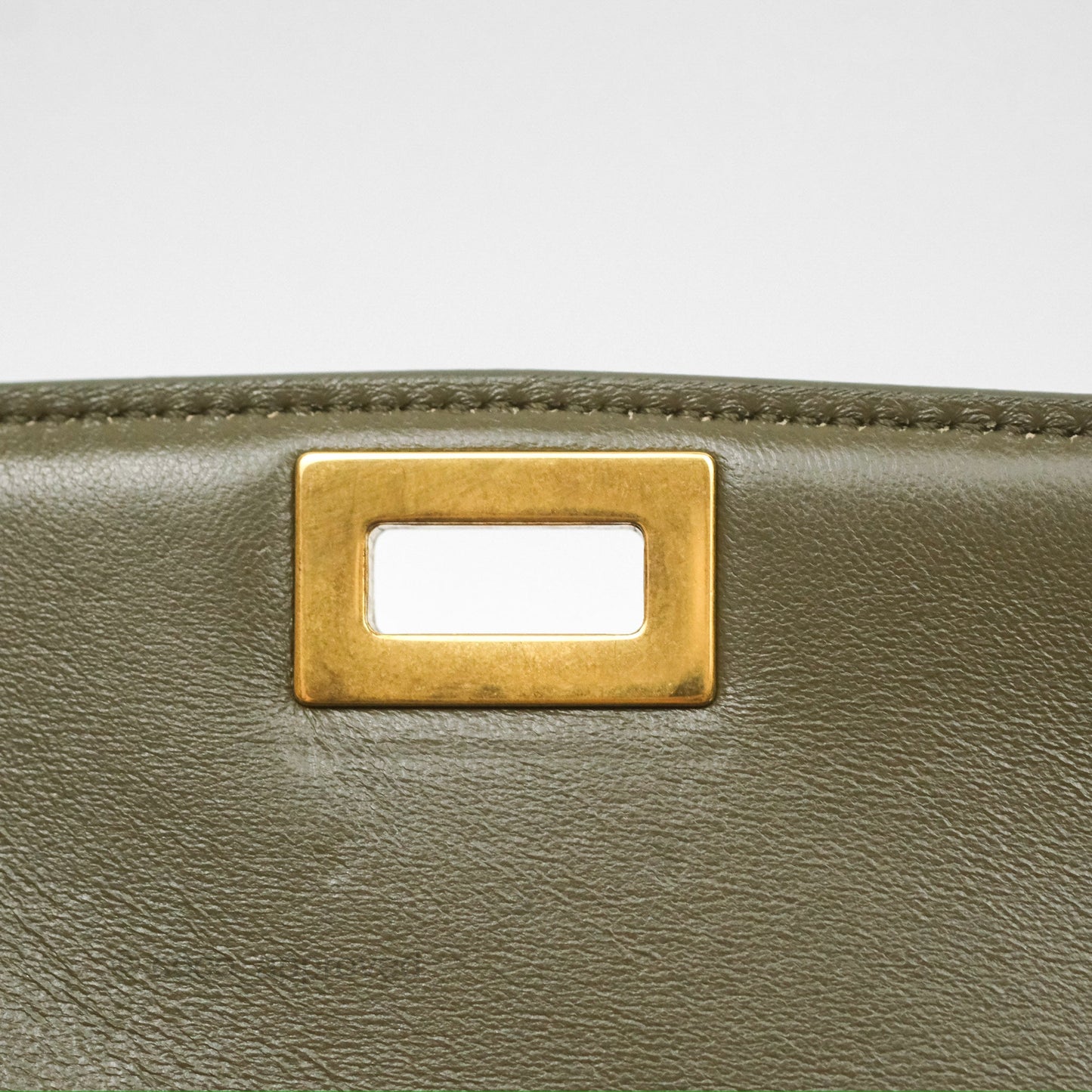 Celine Medium Classic Box Flap Dark Olive Green Box Calfskin Gold Hardware