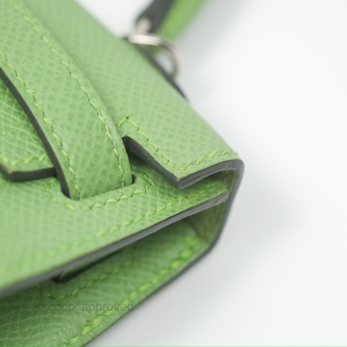 Hermès Mini Kelly II Vert Criquet Epsom Palladium Hardware