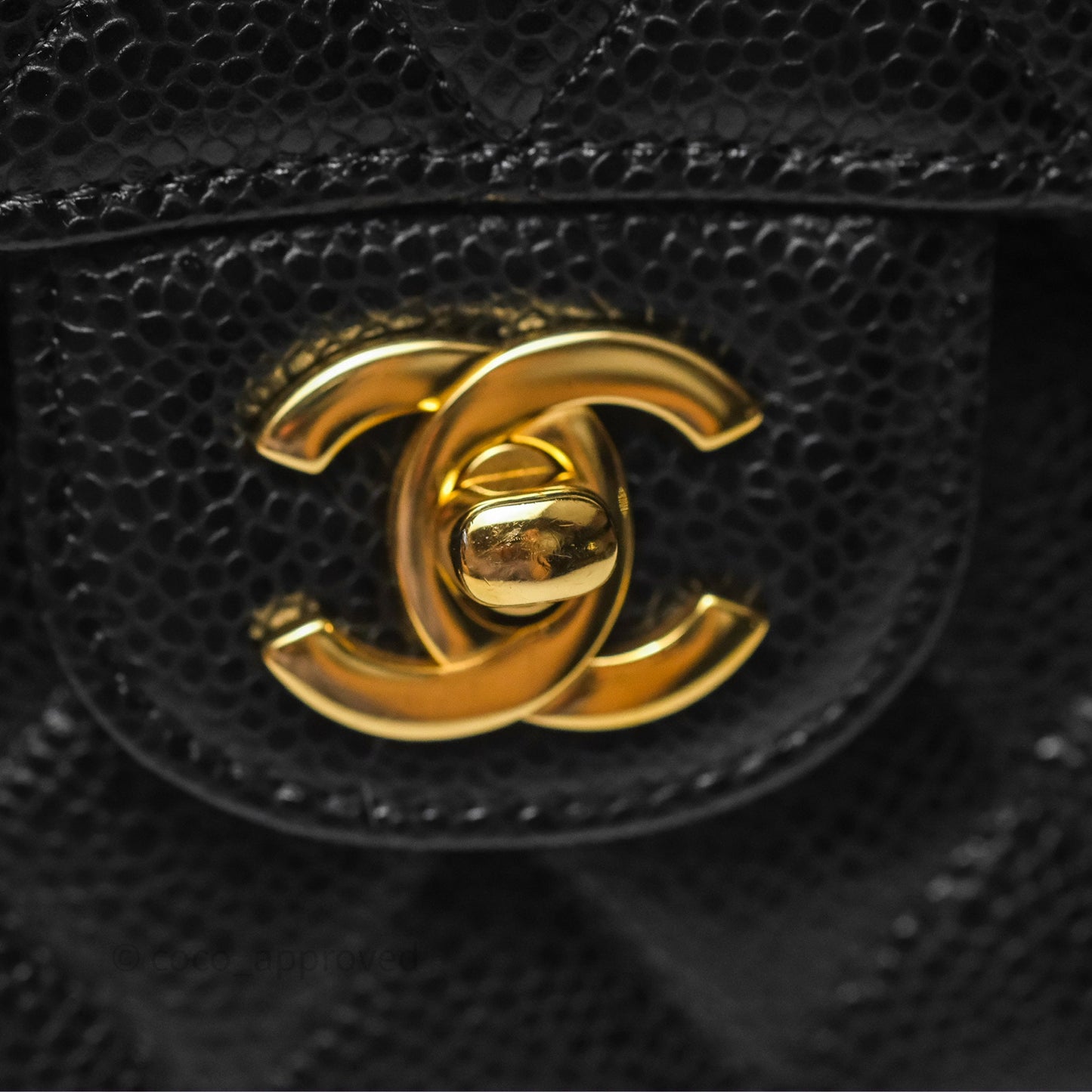 Chanel Classic M/L Medium Flap Quilted Black Caviar Gold Hardware