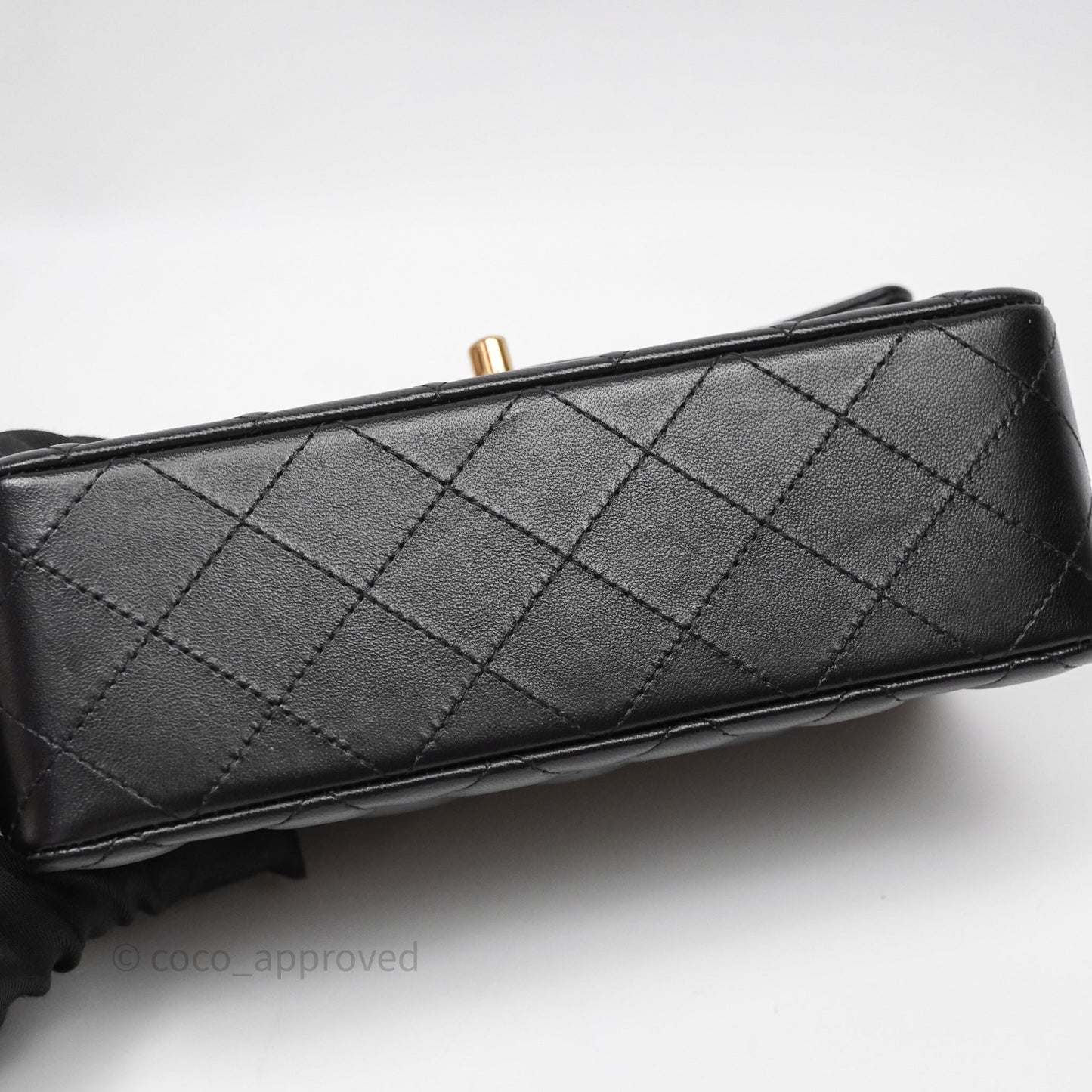 Chanel Quilted Mini Rectangular Black Lambskin Gold Hardware